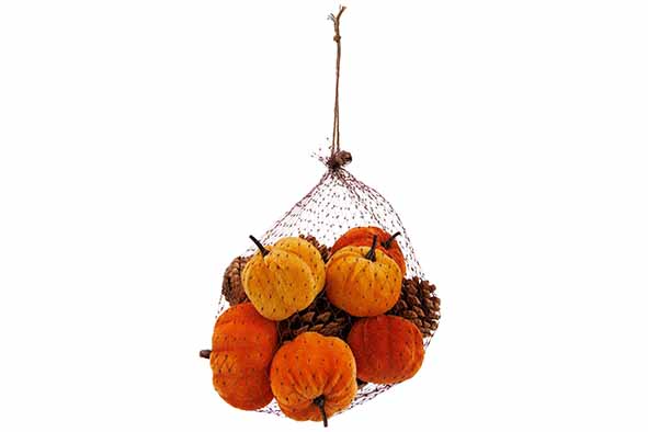 Cosy & Trendy Kerst Decoratie Pompen en Dennenappels - Set van 16 stuks - Oranje/Bruin
