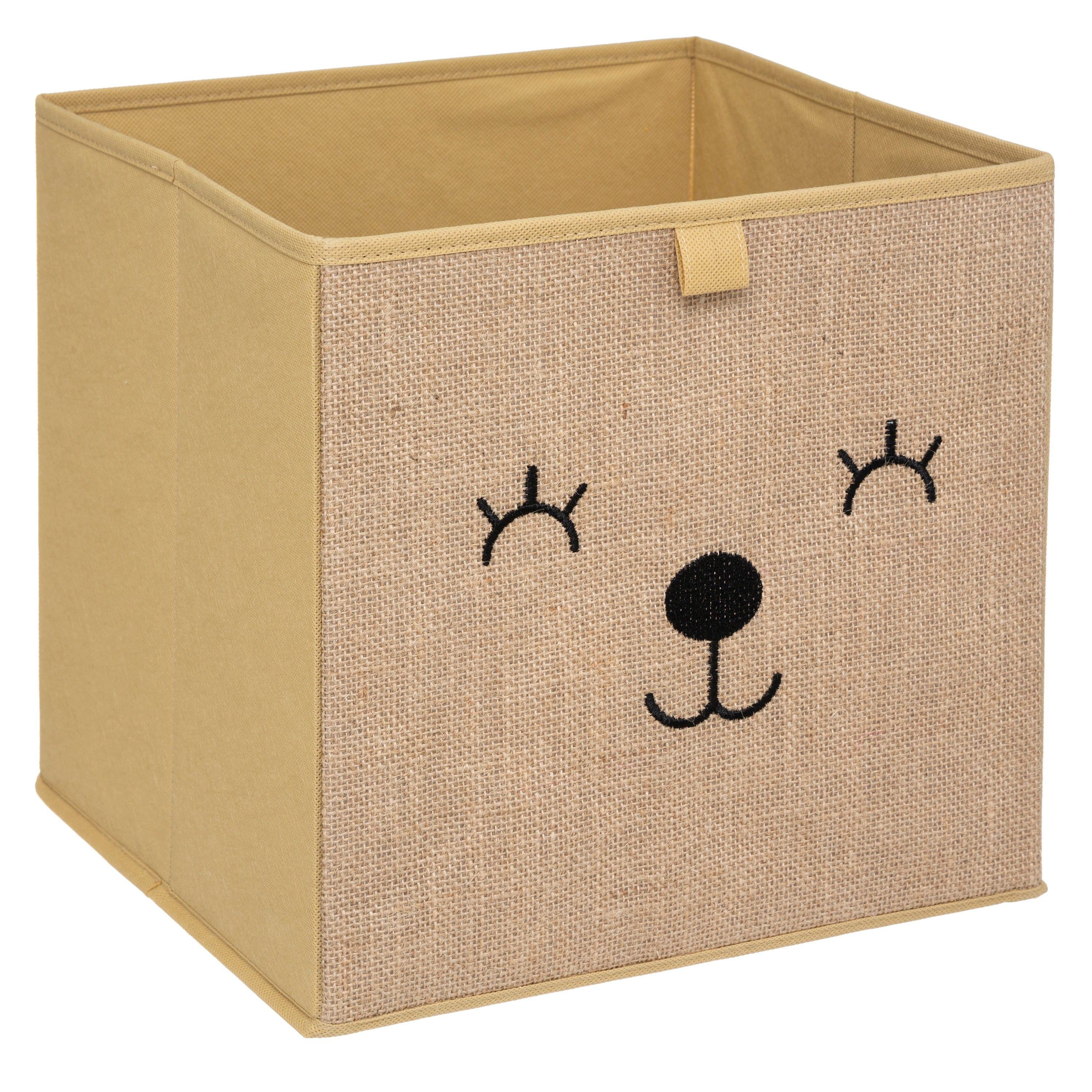 Atmosphera Kids Opbergdoos / opberger Vierkant - Jute beer - 29 x 29 cm