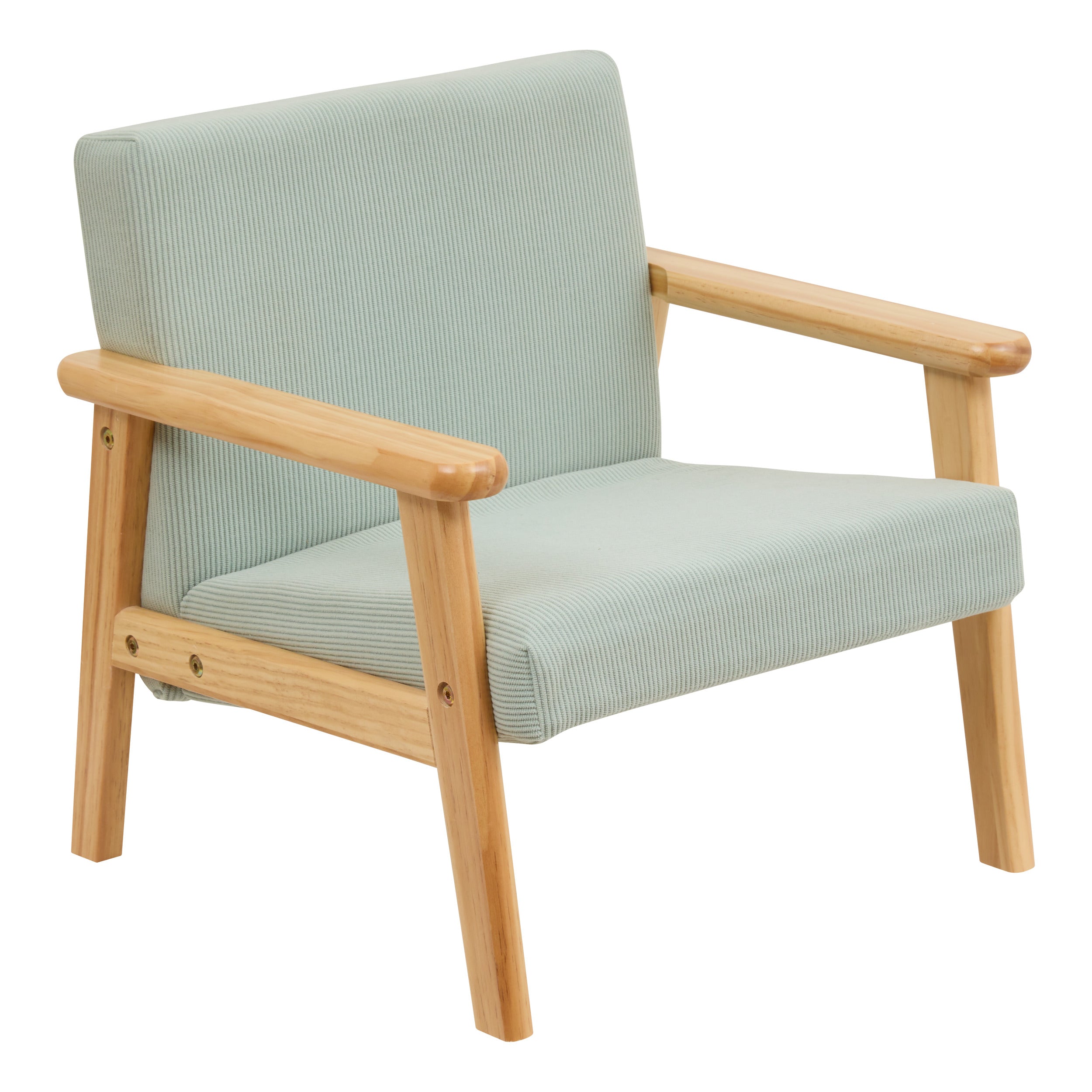 Atmosphera Basile kinderzetel in bouclé - 43x43x46cm - Zeegroen