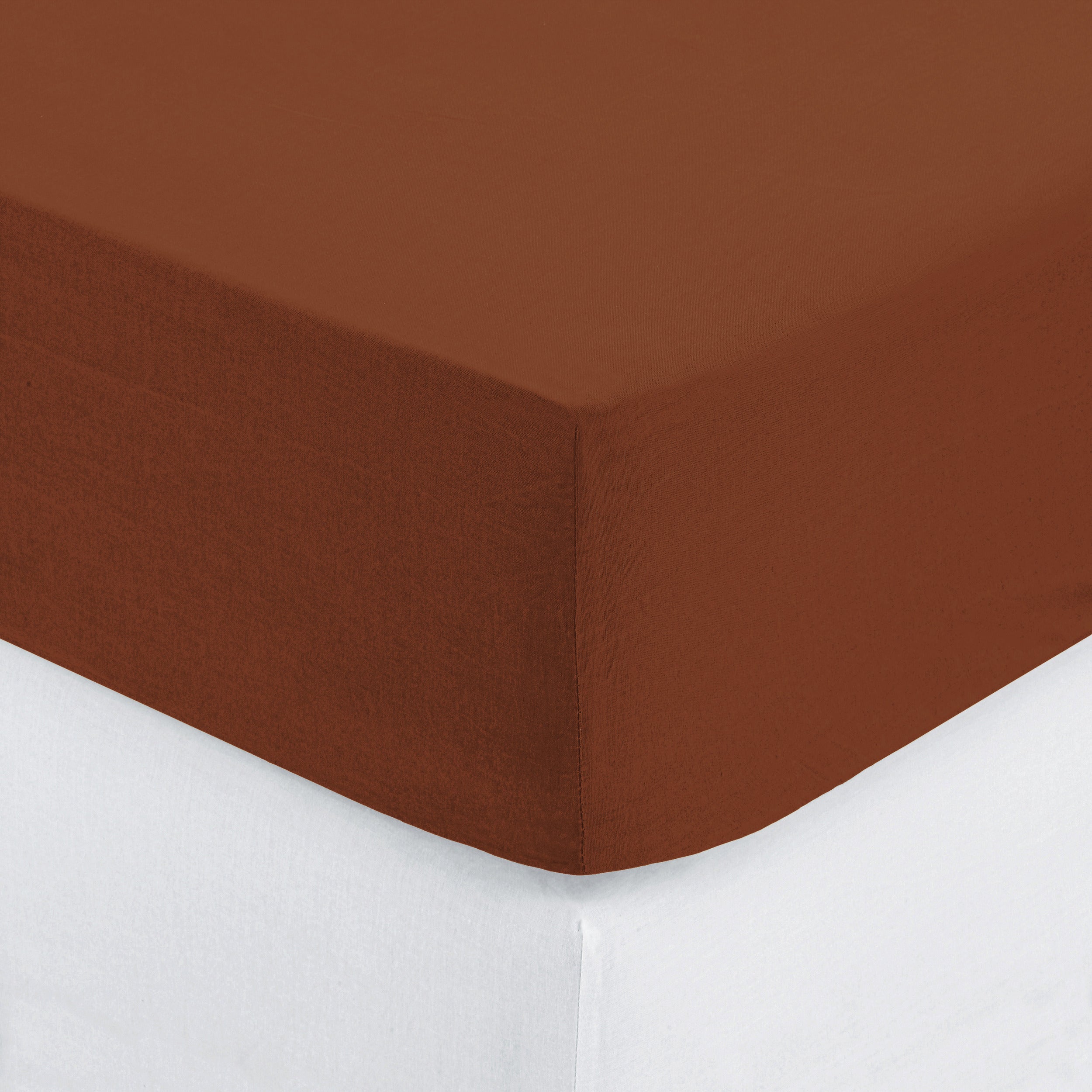 Tôle d'atmosphère coton simple - 90x190cm - terre cuite
