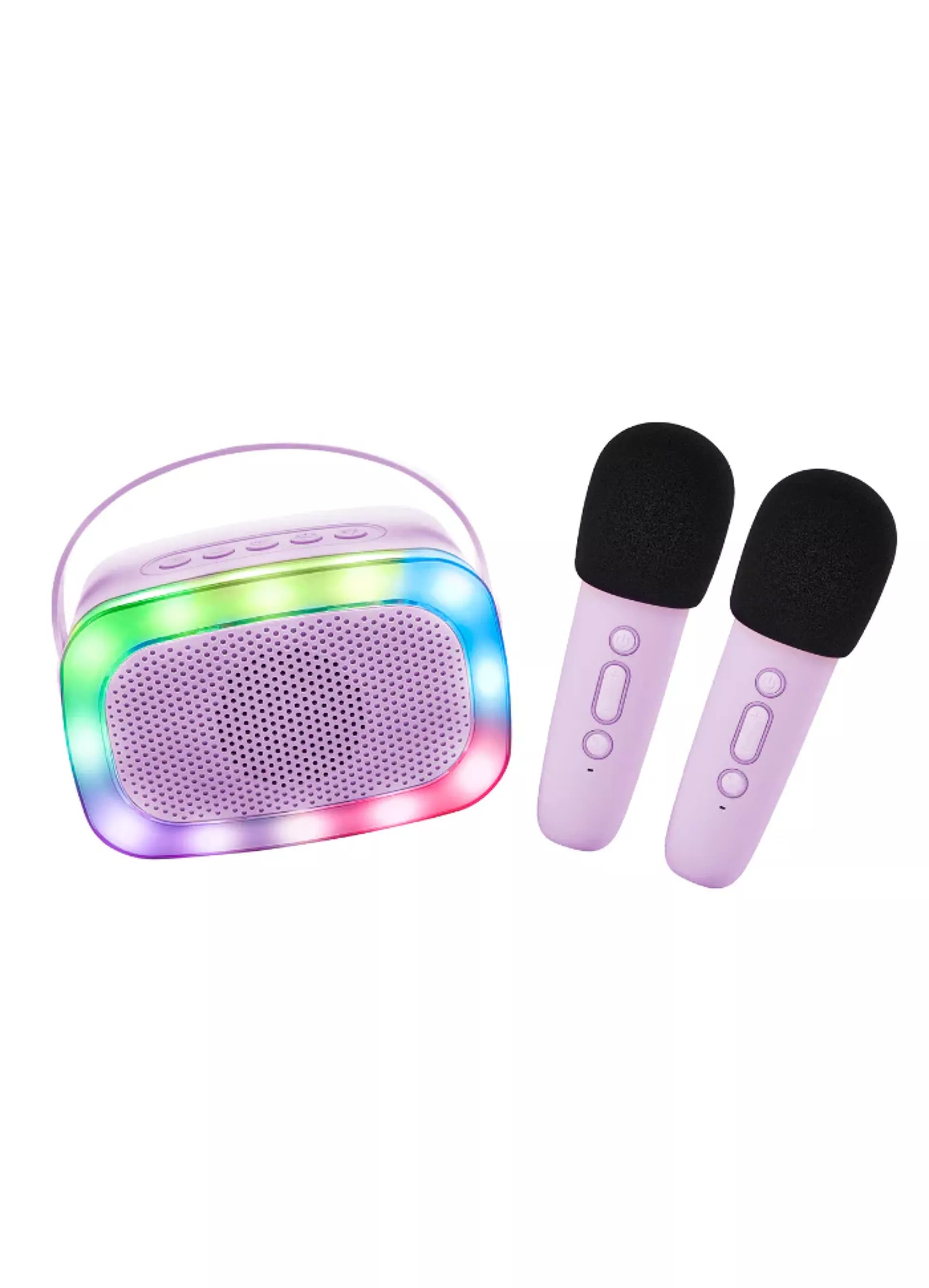 Lalarma Karaoke set - Bluetooth 2 microfoons en luidspreker - Lila