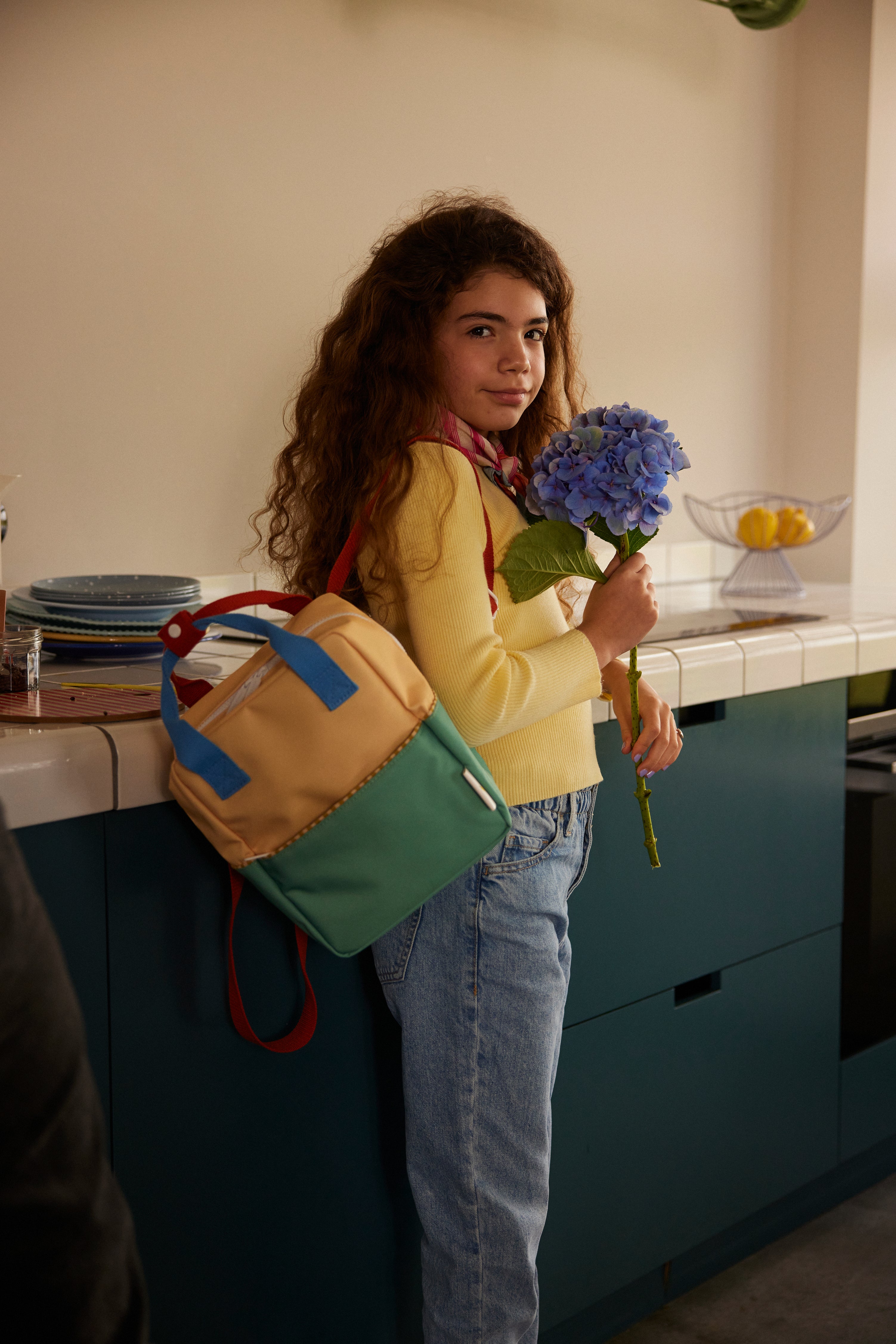 Klebriger Zitronen -Rucksack/Büchertasche kleiner zusammen | Sonderausgabe