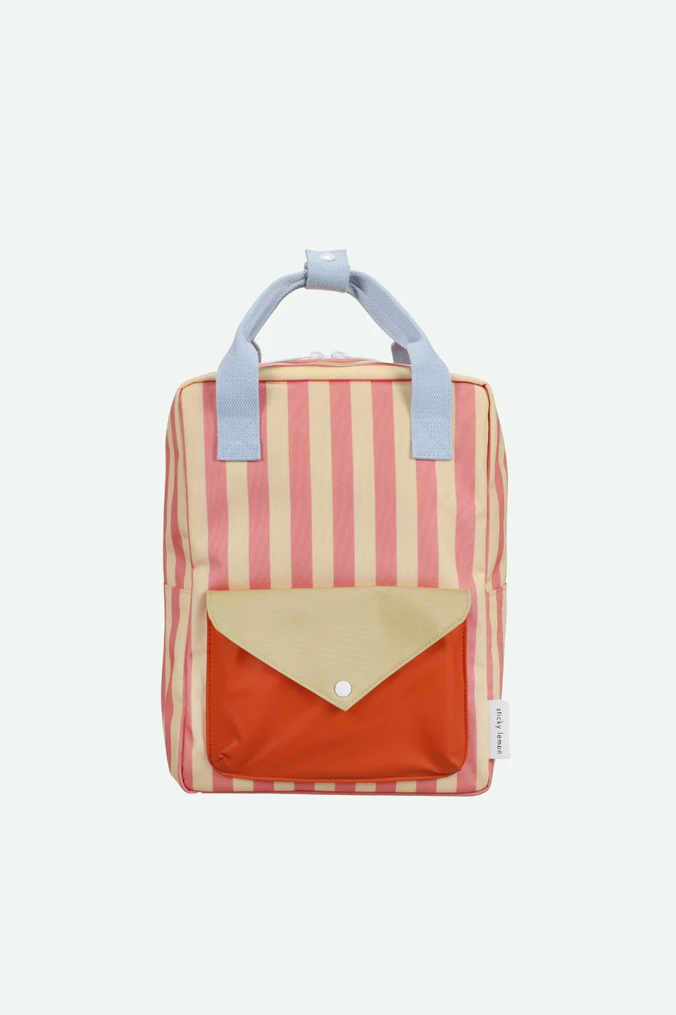 Sticky Lemon Backpack/Boekentas Medium Wonders | Envelope | Stripes | Coral Pink + Sandy Yellow