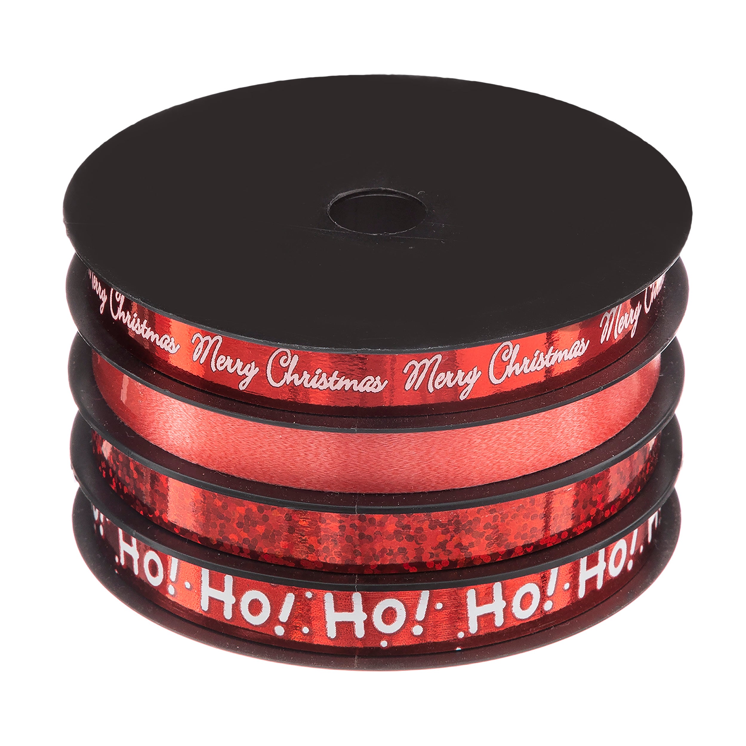 Fééric Lights and Christmas Kerst Lint - Set van 3 stuks - Kerstlint - Cadeauversiering - 10mmx5m - Rood/Goud/Zilver