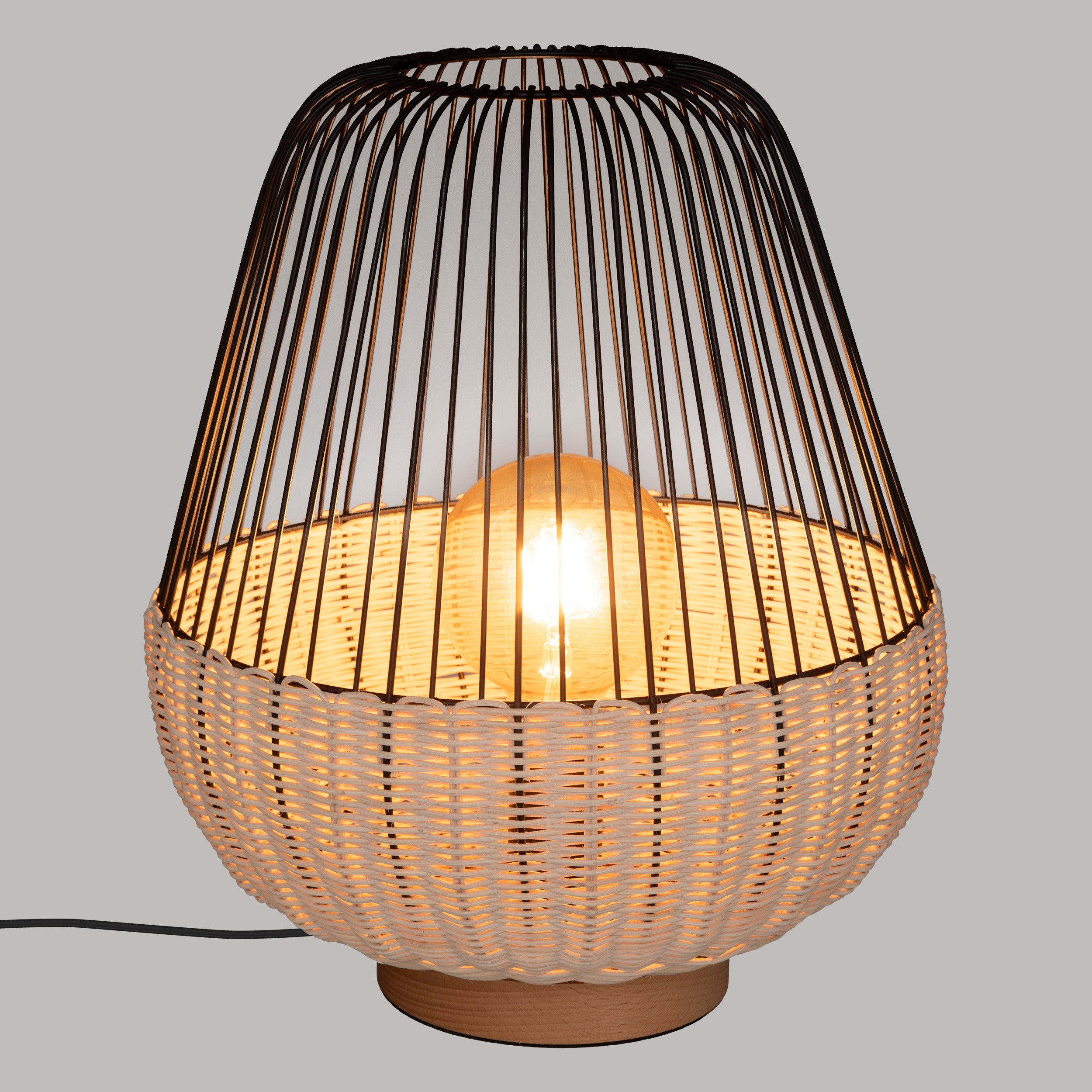 Atmosphera Tafellamp Anea D30,5x35,5 - Zwart/Beige - E27