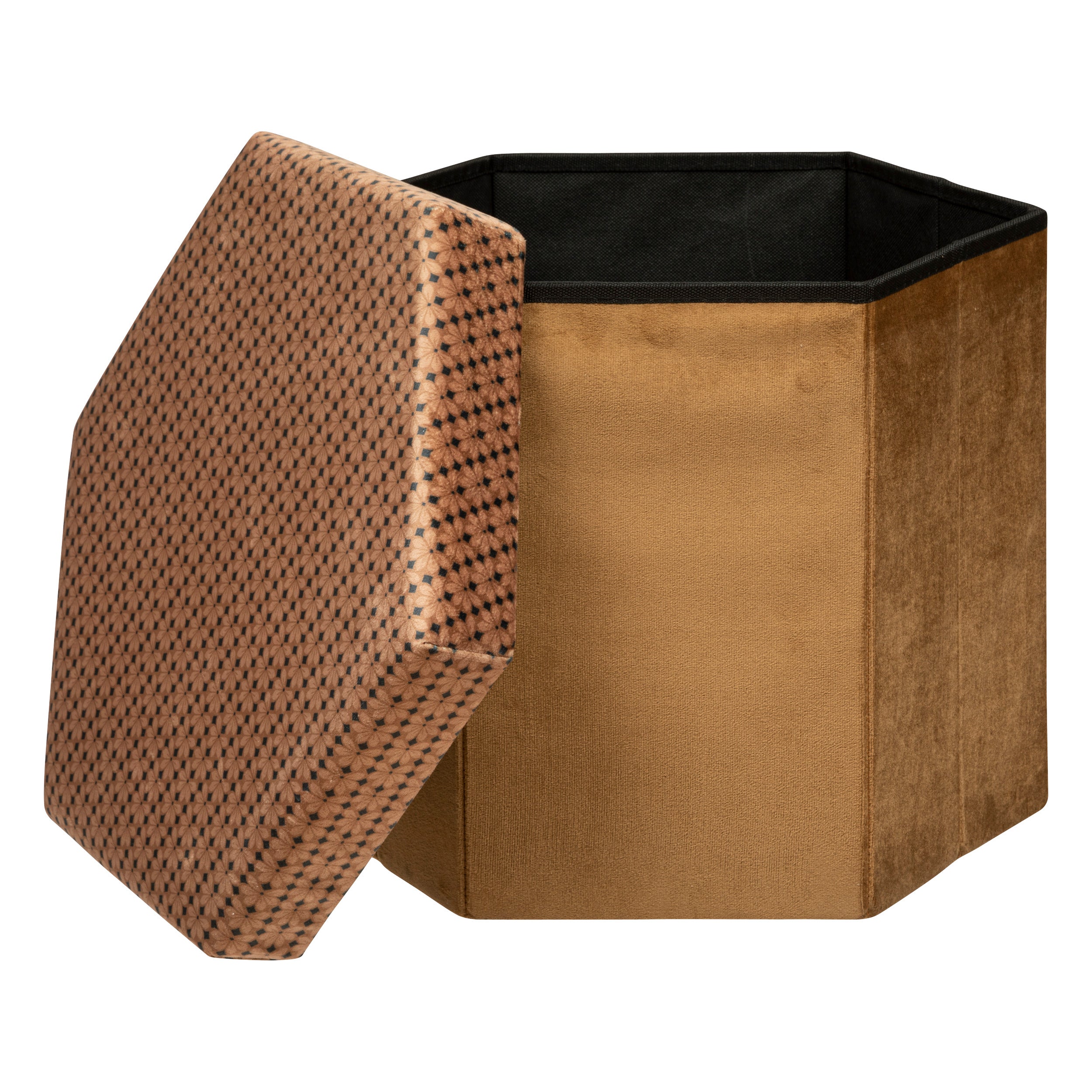 Atmosphera Pouf - Foldable - Brown Caramel - 40x46cm