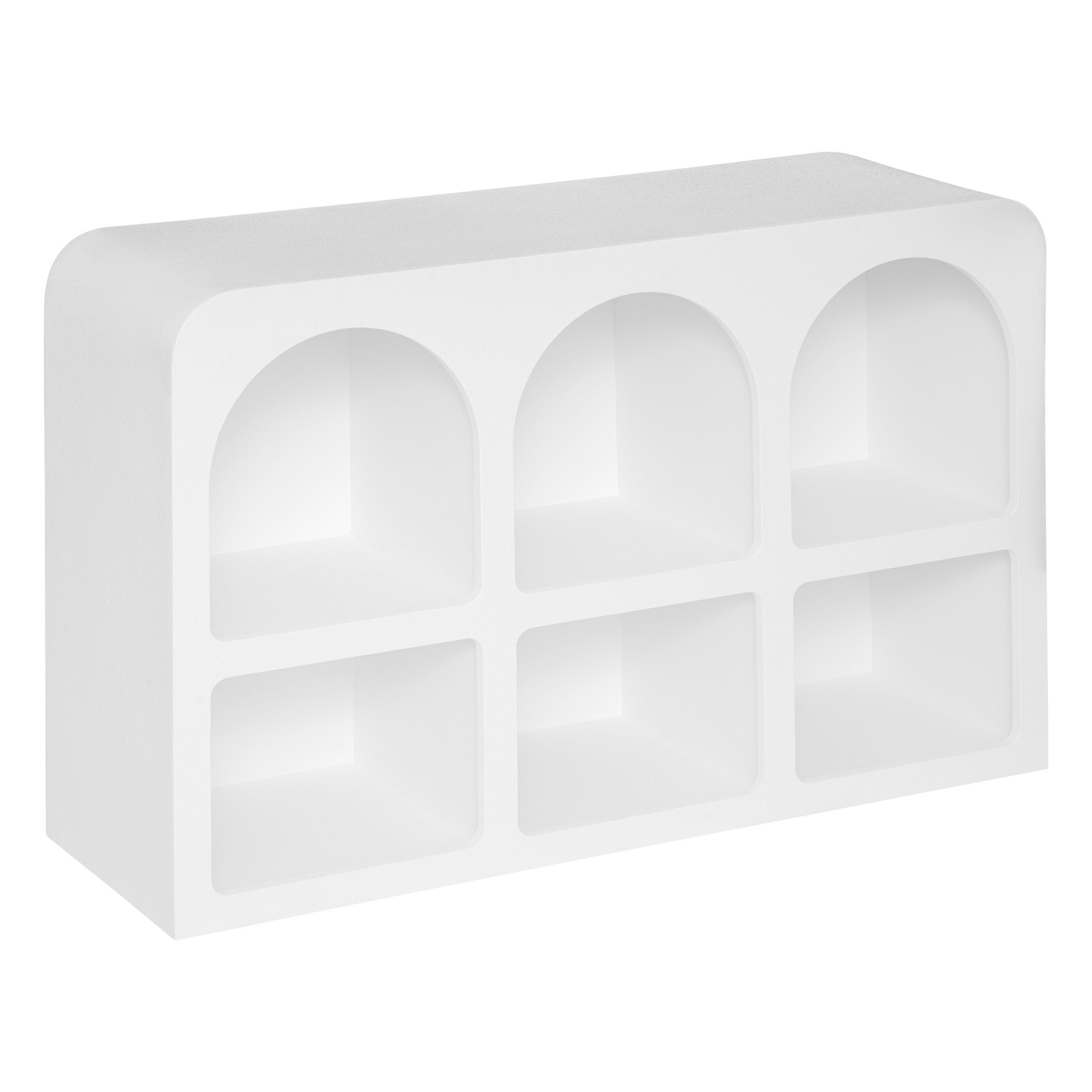 Buffet 6V en bois BEAU Fanza - L110xP35xH71cm - Blanc