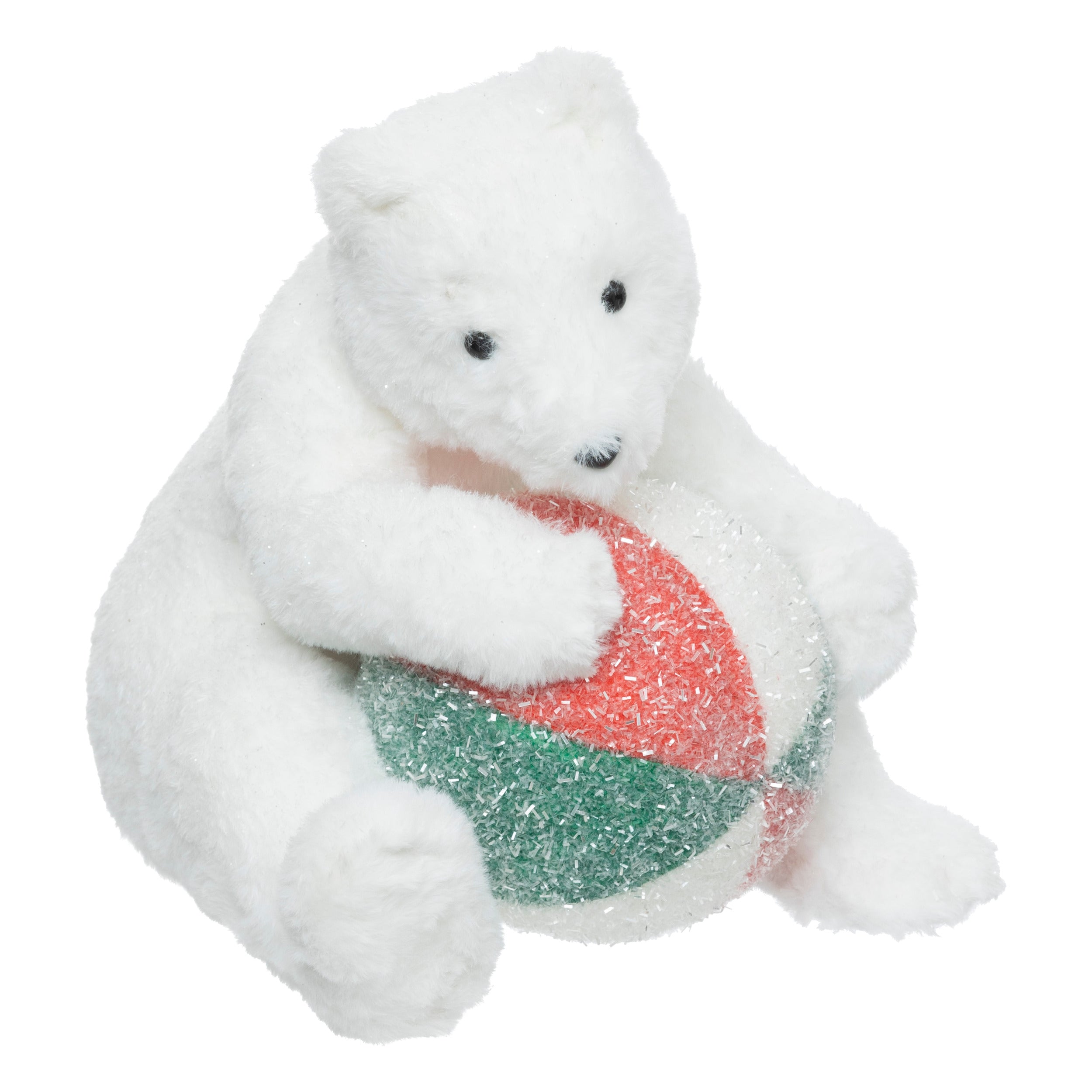 Fééric Lights and Christmas Beeldje IJsbeer met bal - 30x30x30cm - Wit