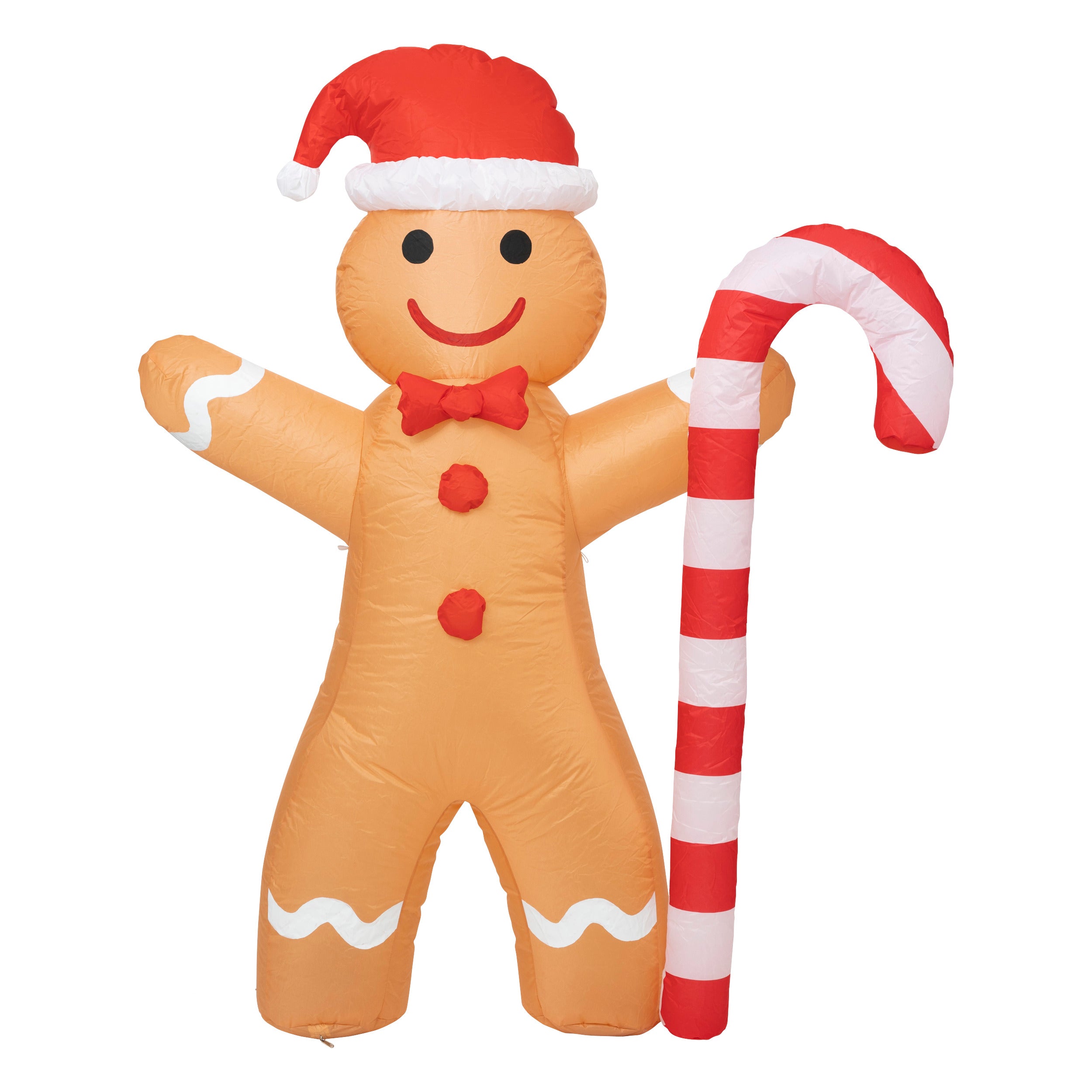 Levensgrote opblaasbare Peperkoekman - Bruin - 110x30x140cm - Kerstversiering
