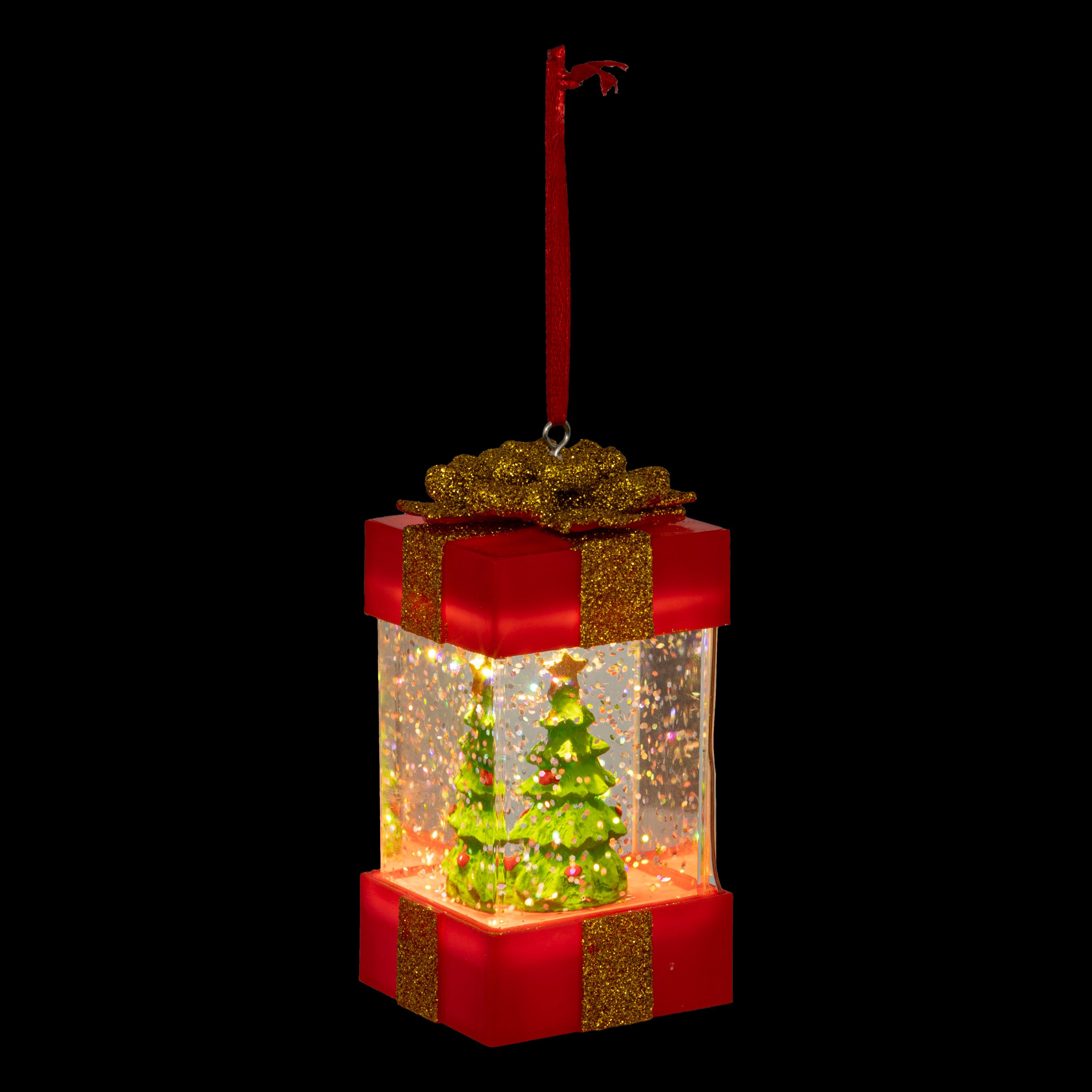 Féréric Lights and Christmas Christmas Village - Christmas House with Lighting - Works on Batteries - Red