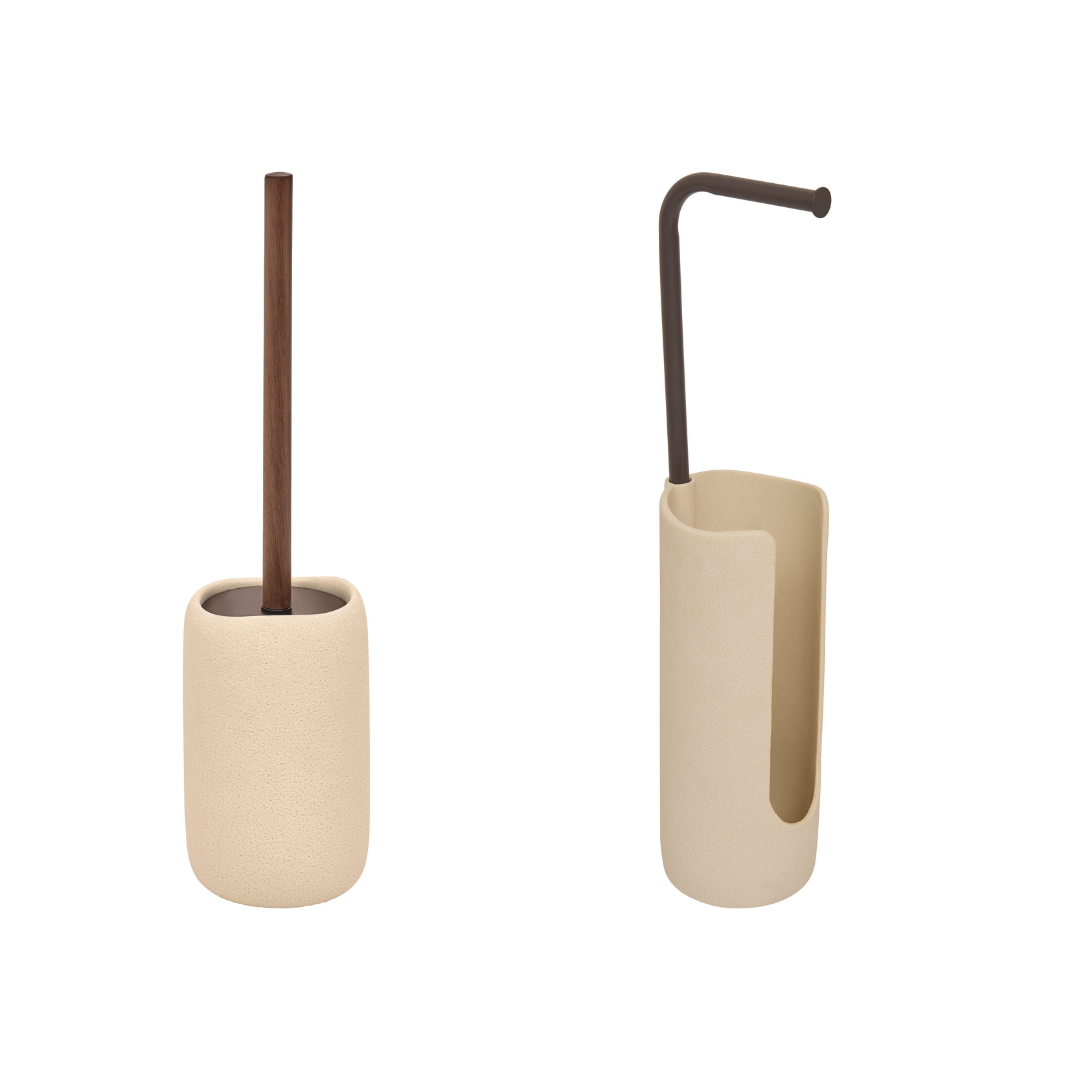 Bundel 5Five Olea Toiletborstel + Toiletrolhouder - Beige