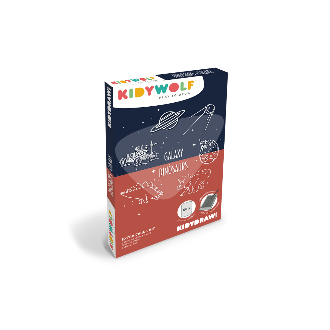 Kidywolf Kidydraw Mini Refill - Galaxy & Dinosaurussen - 60 extra kaarten