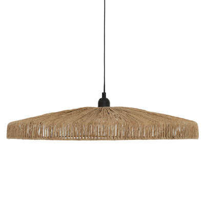 Atmosphera Hanglamp Bellamy jute - E27, niet inbegrepen - Ø58xH10cm - Bruin