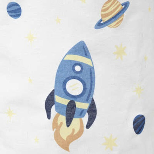 Atmosphera Kids Panier de Rangement/Panier à Linge Espace - Ø32x40cm - Blanc
