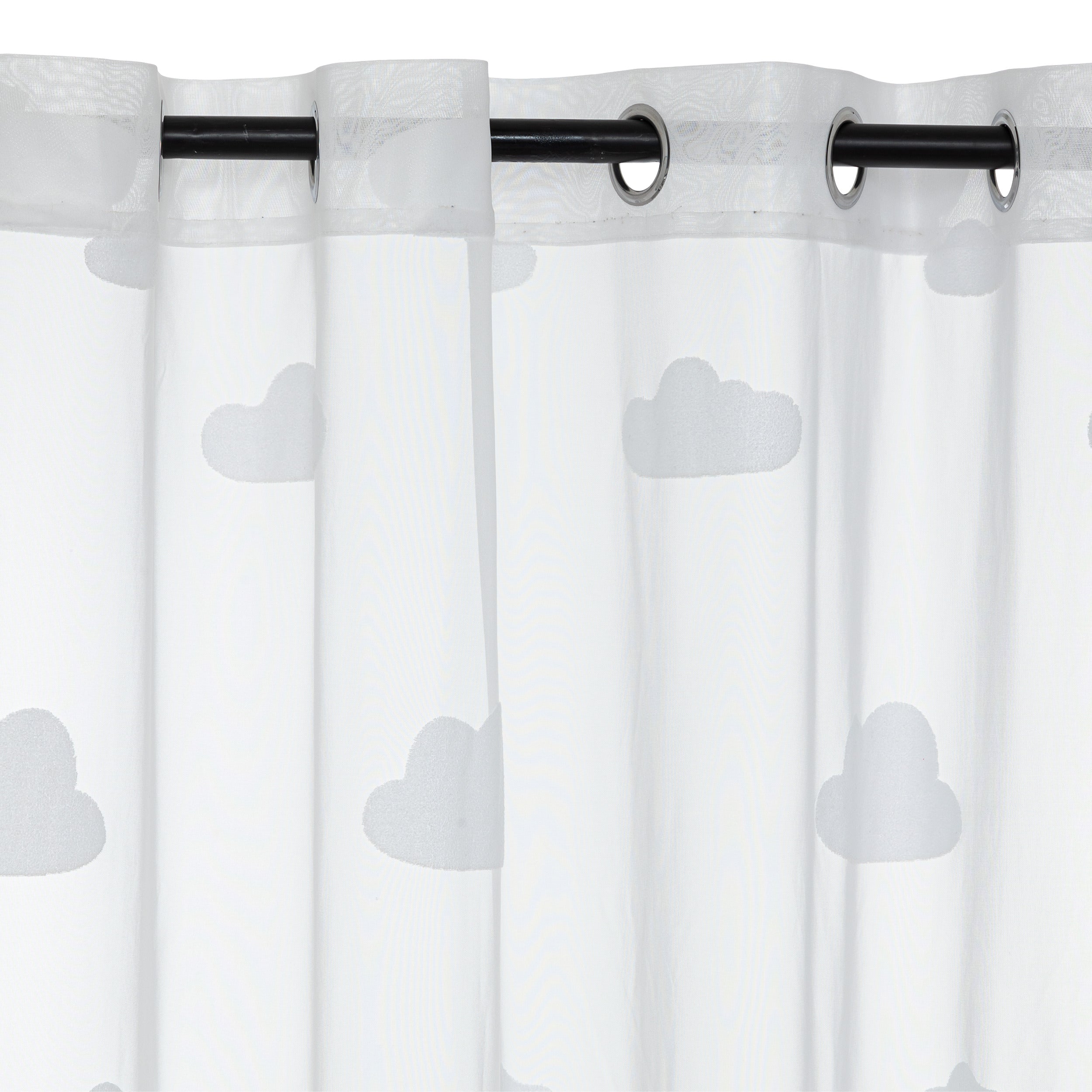Atmosphera Kids Rideau Nuages ​​transparent 140x240cm - Blanc