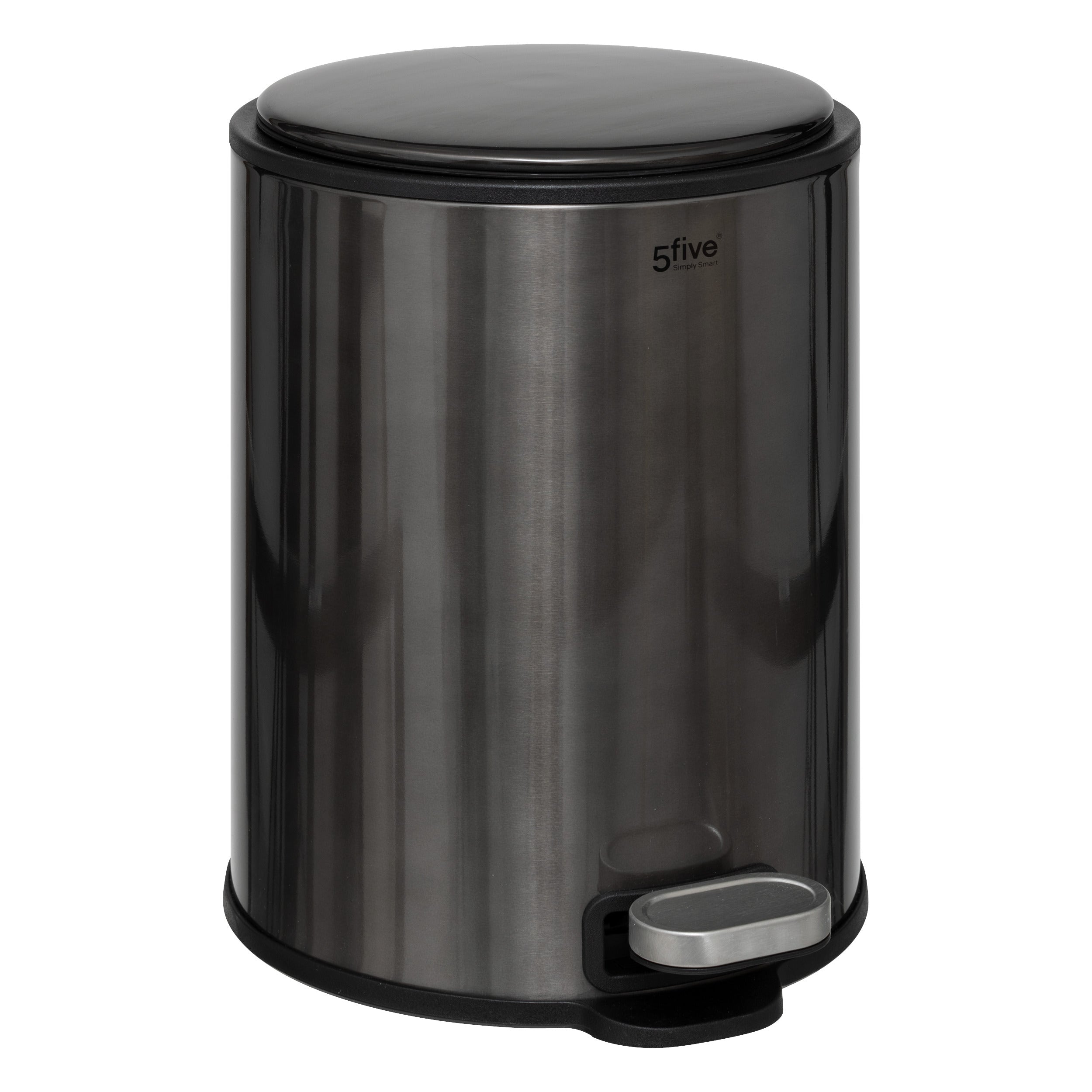 5Five Delta Afvalemmer - Soft close - Antigeur actief koolstoffilter - Uitneembare emmer - 6L - Zwart