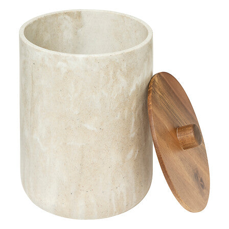 5Five Como Afvalemmer met deksel - Marmereffect - 5L - Beige