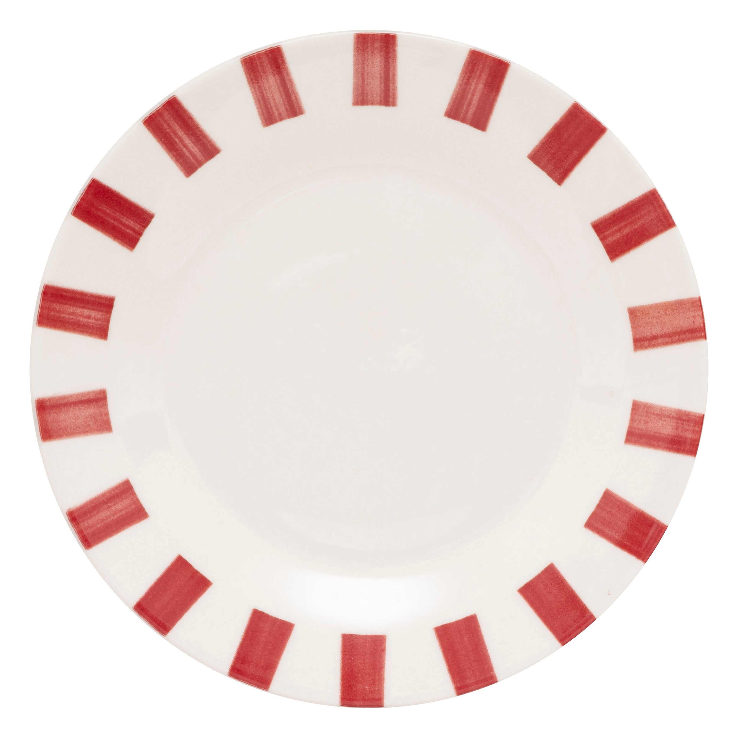 Secret de Gourmet Chéri Plat bord Ø19cm - Set van 6 stuks - Wit/Rood