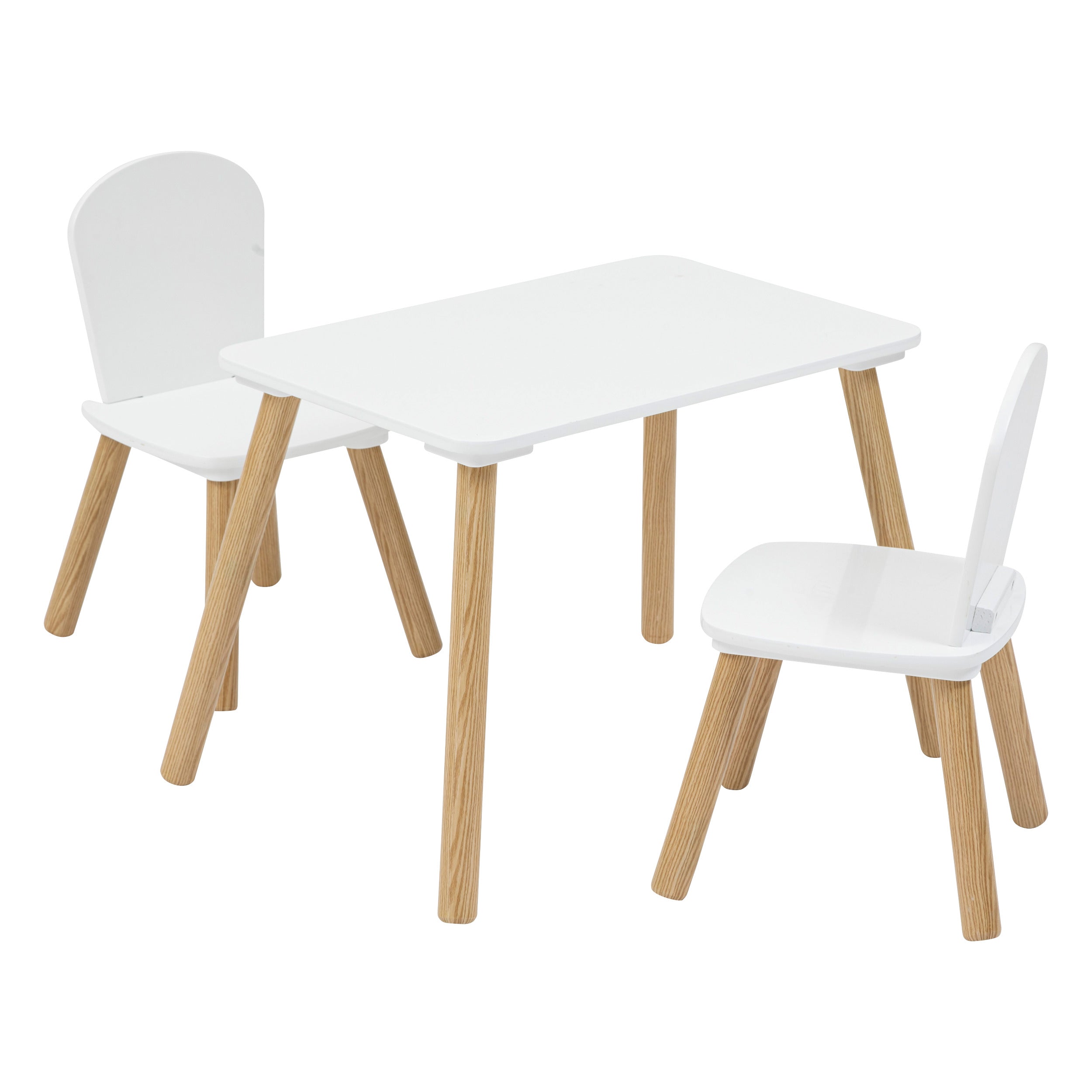 Atmosphera Kids Set Tekentafel/Kindertafel + Kinderstoelen - 58x38x43cm - Wit