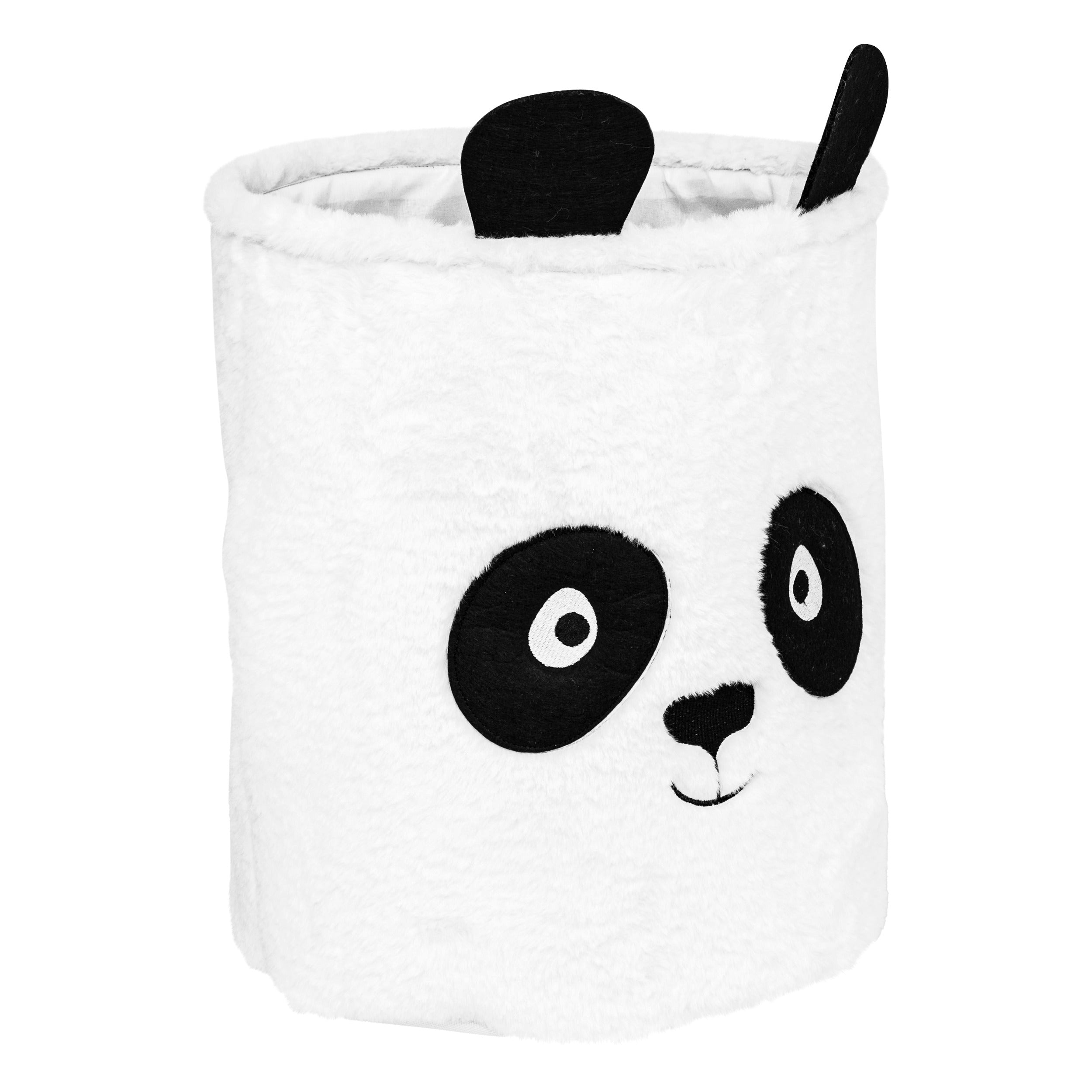 Atmosphera Panda Opvouwbare Mand - Opberger - Ø35xH40cm - Zwart/Wit