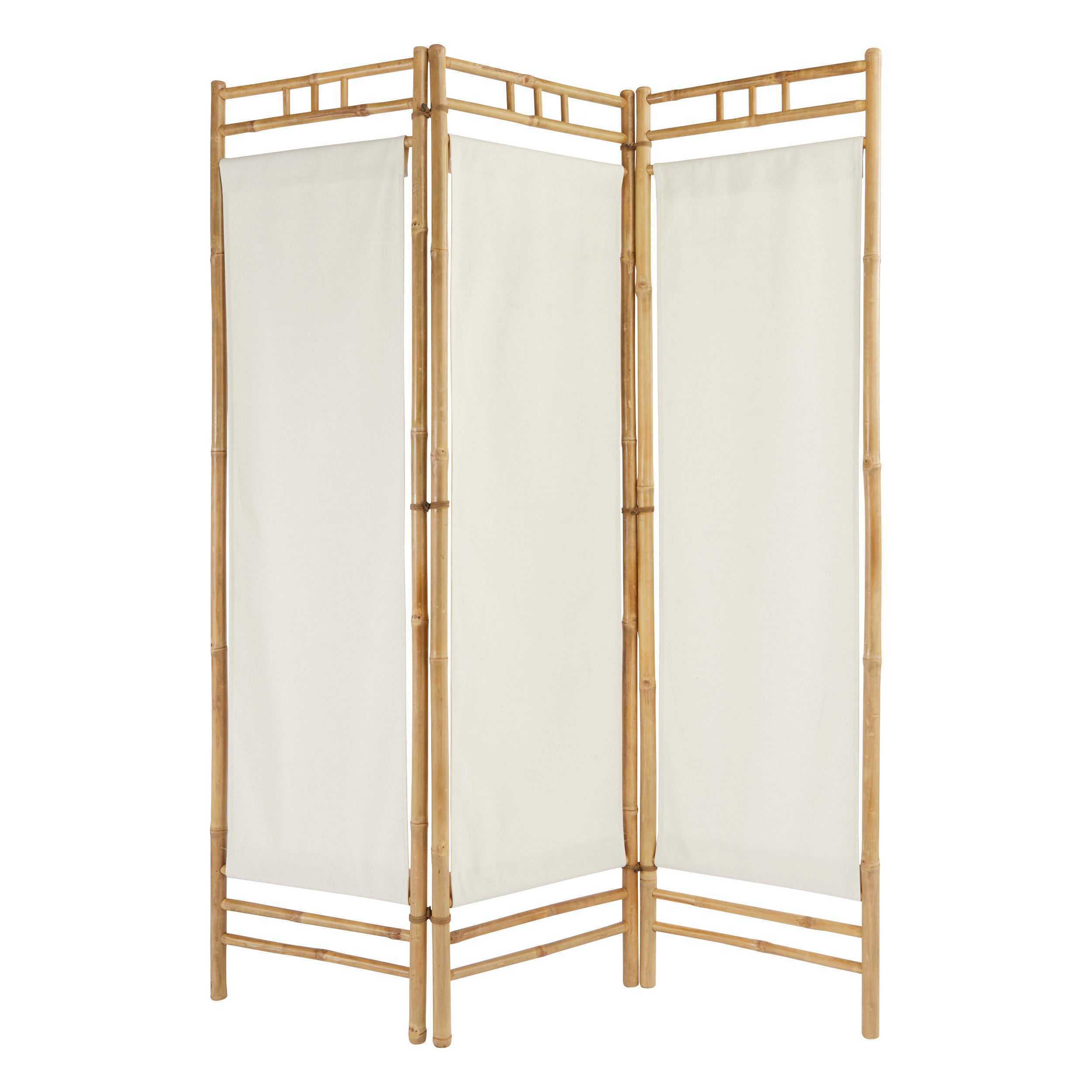 Atmosphera Bamboe Paravent/Kamerscherm - 140xH170cm - Wit