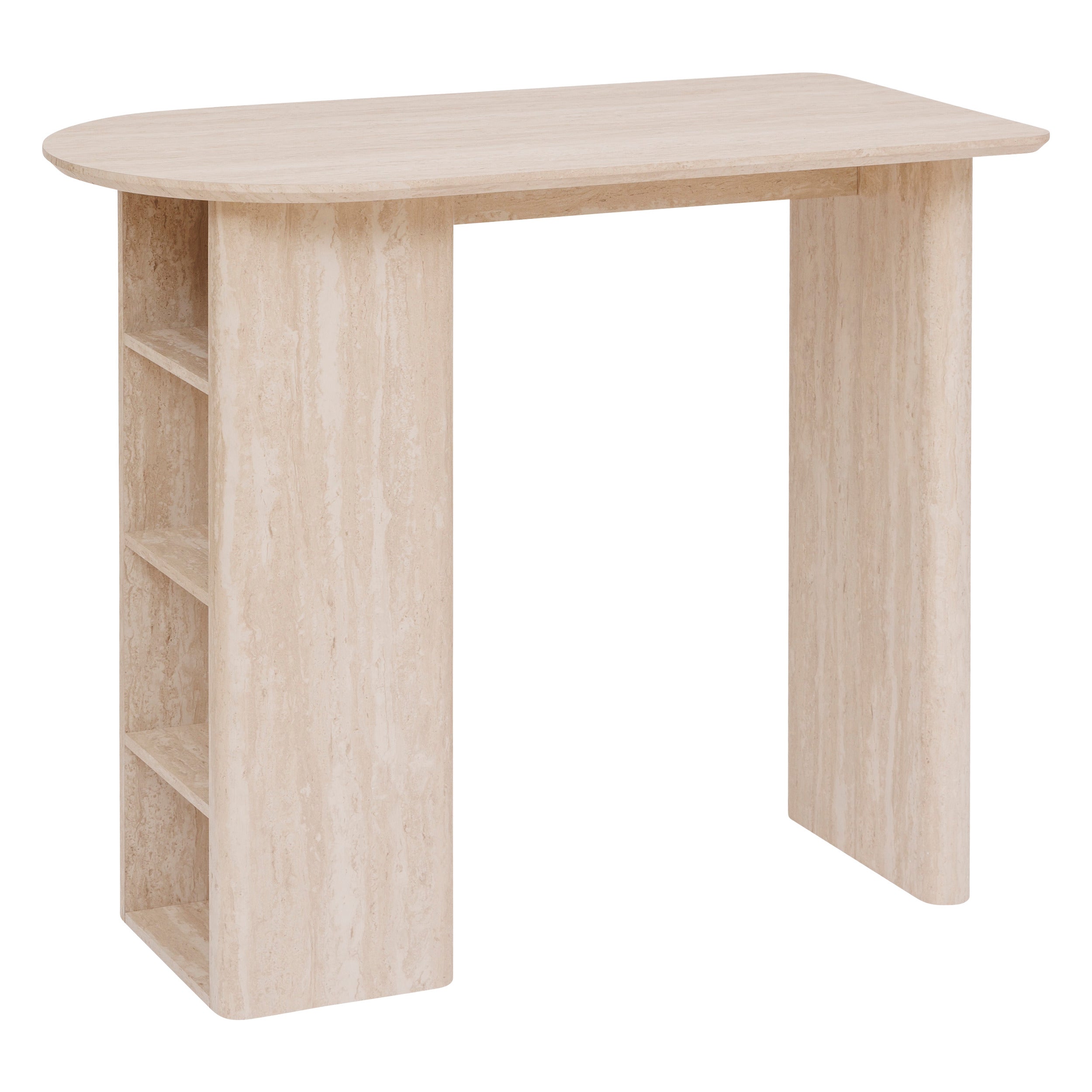 BEAU Table console 3L Adeva bouleau/rotin - L110xP40xH80cm - Beige