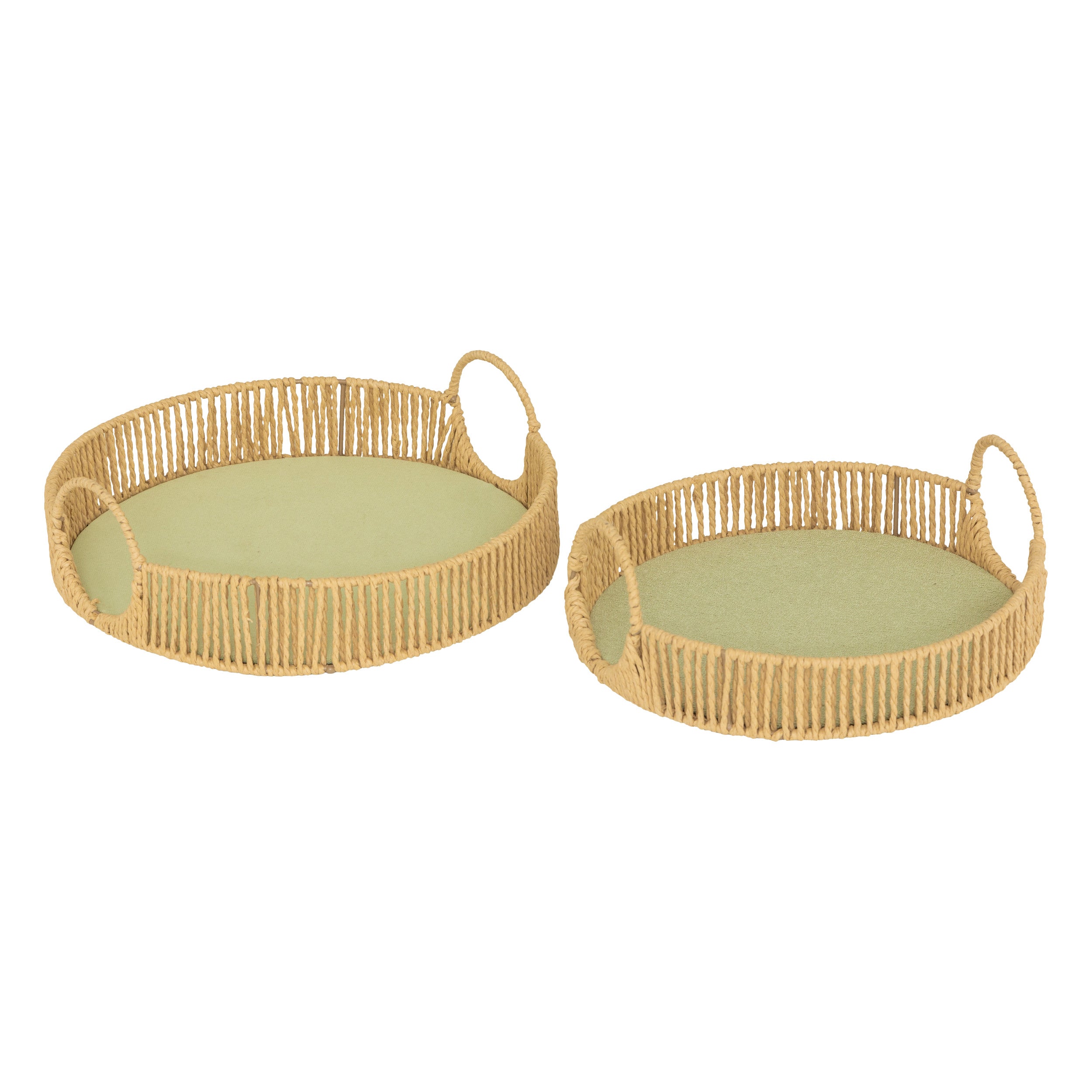 Atmosphera Plateau Tom lot de 2 - Bois de Manguier - Décoration - Plateau - Doré