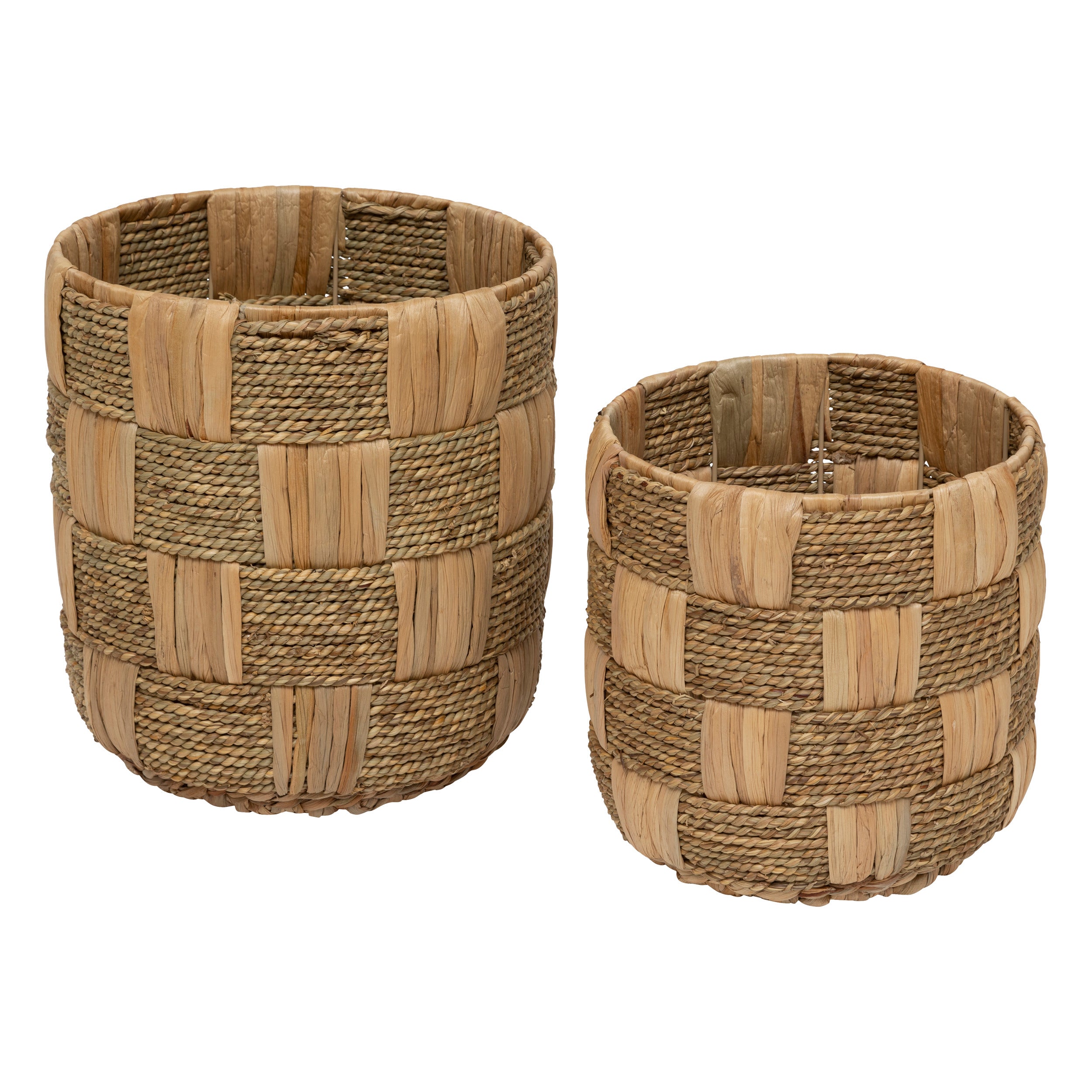 Atmosphera Nadi Jute manden - Set van 2 stuks - Ø28xH30cm - Bruin