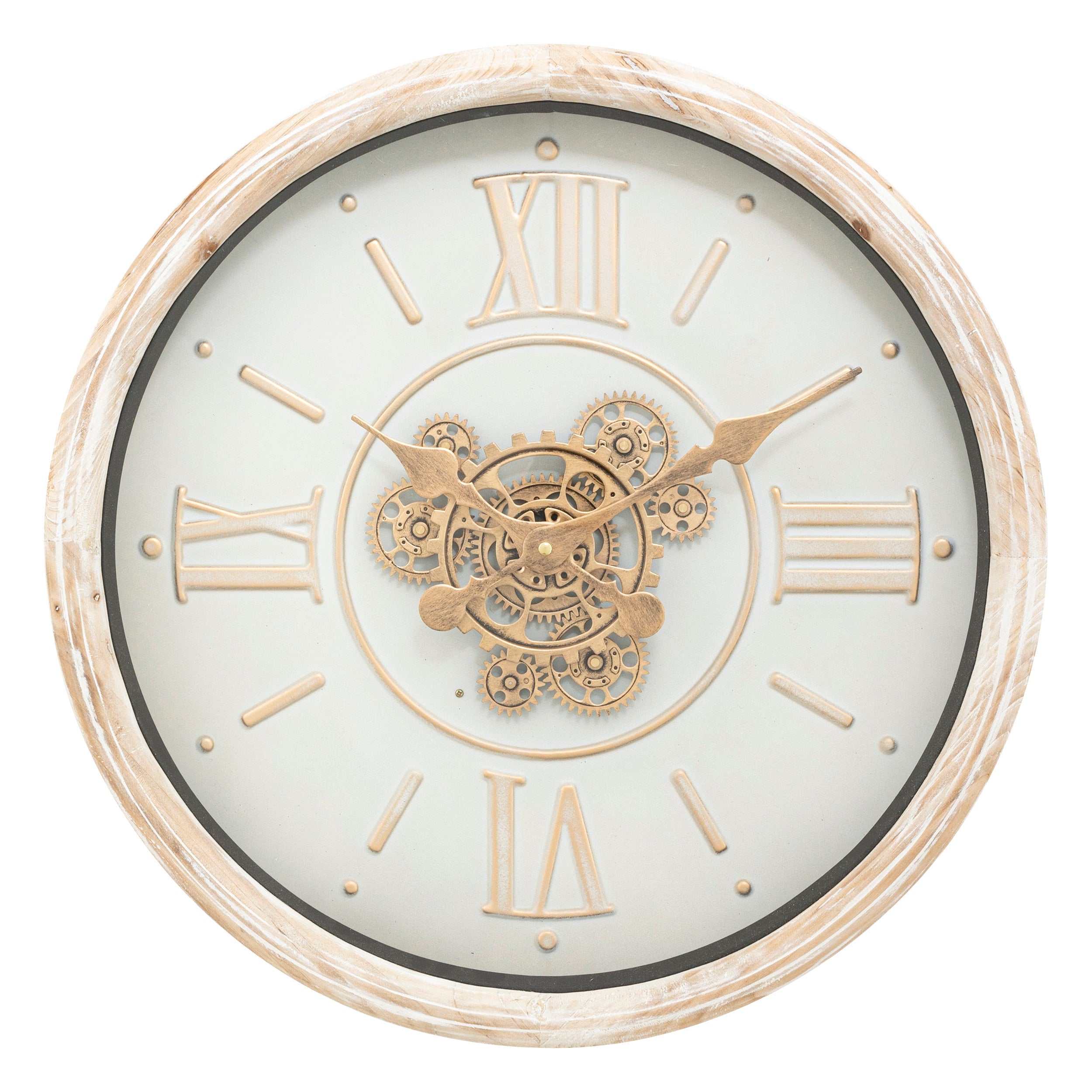 Atmosphera Ivana Wall Clock - Wood - Plastic - Dia 38 cm