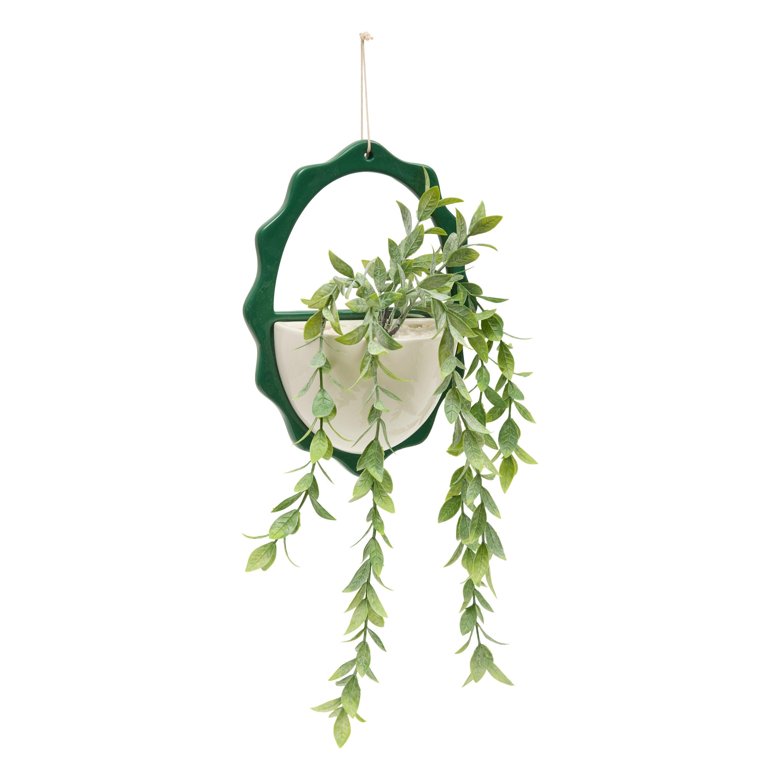 Atmosphère plante artificielle plante suspendue avec pot - 16x16x31cm - noir / vert