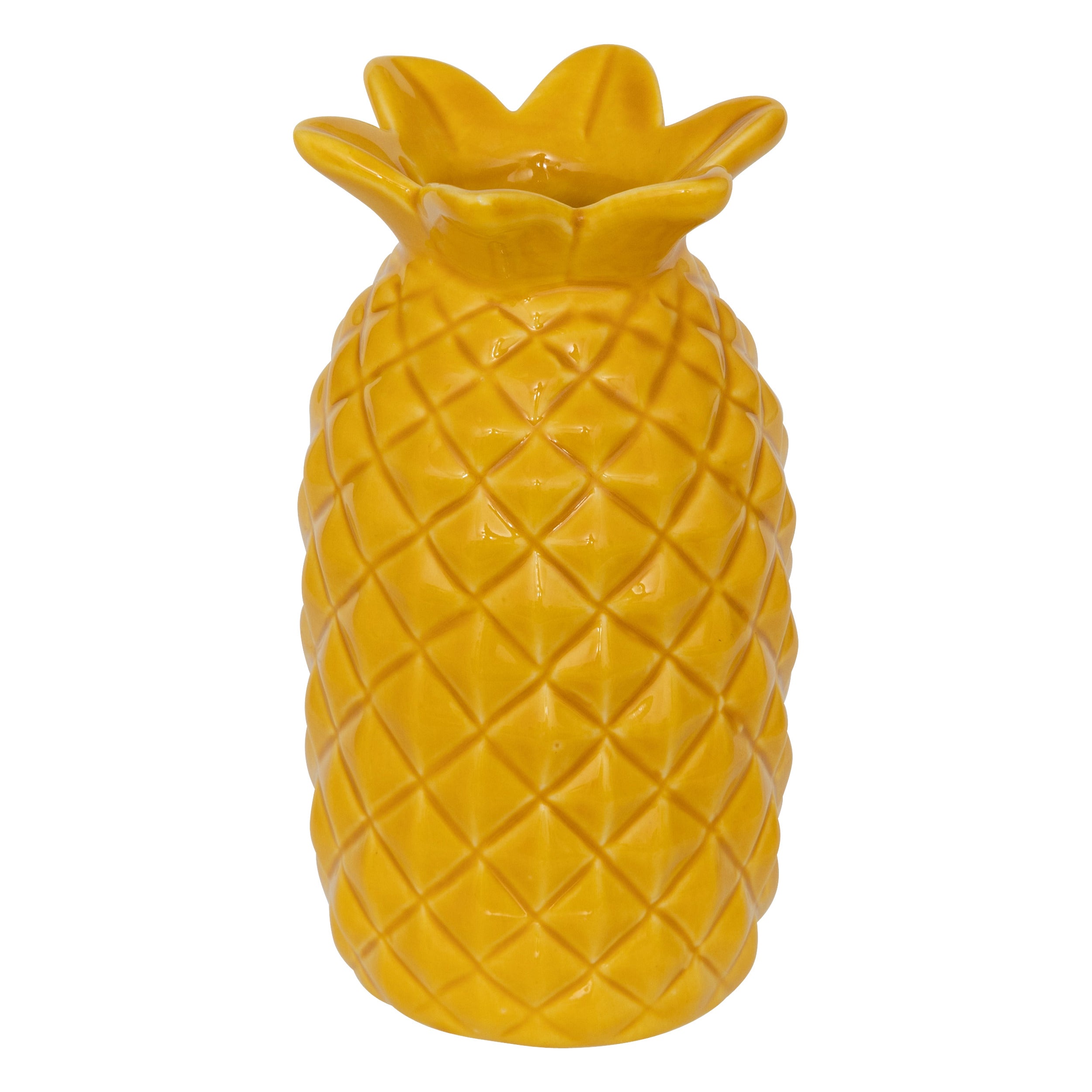 Atmosphera Keramische Yucatan Ananasvaas - Ø9xH10cm - Geel -