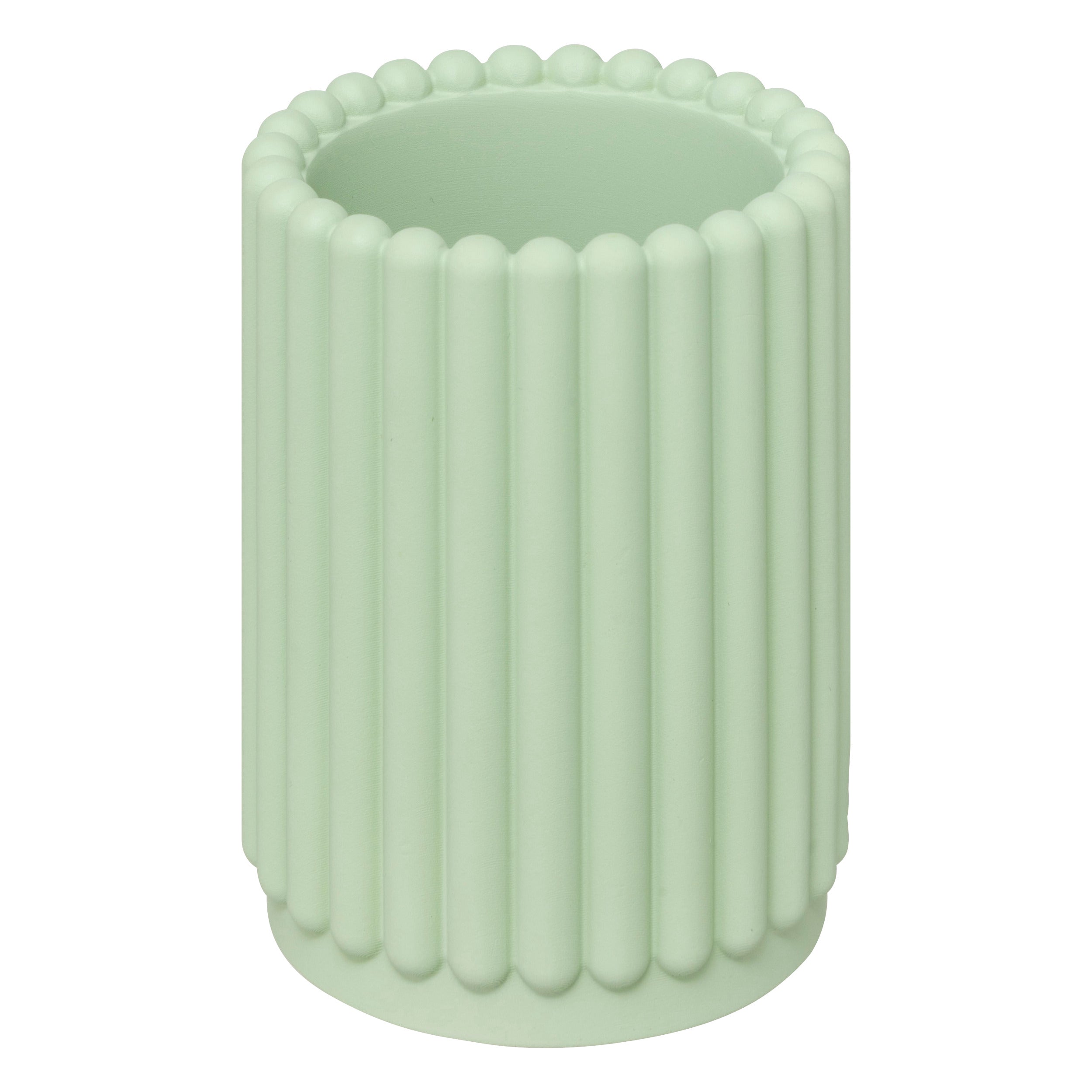 5Five Bonbon Tandenborstelhouder - Geribbeld - Ø8xH11cm - Groen