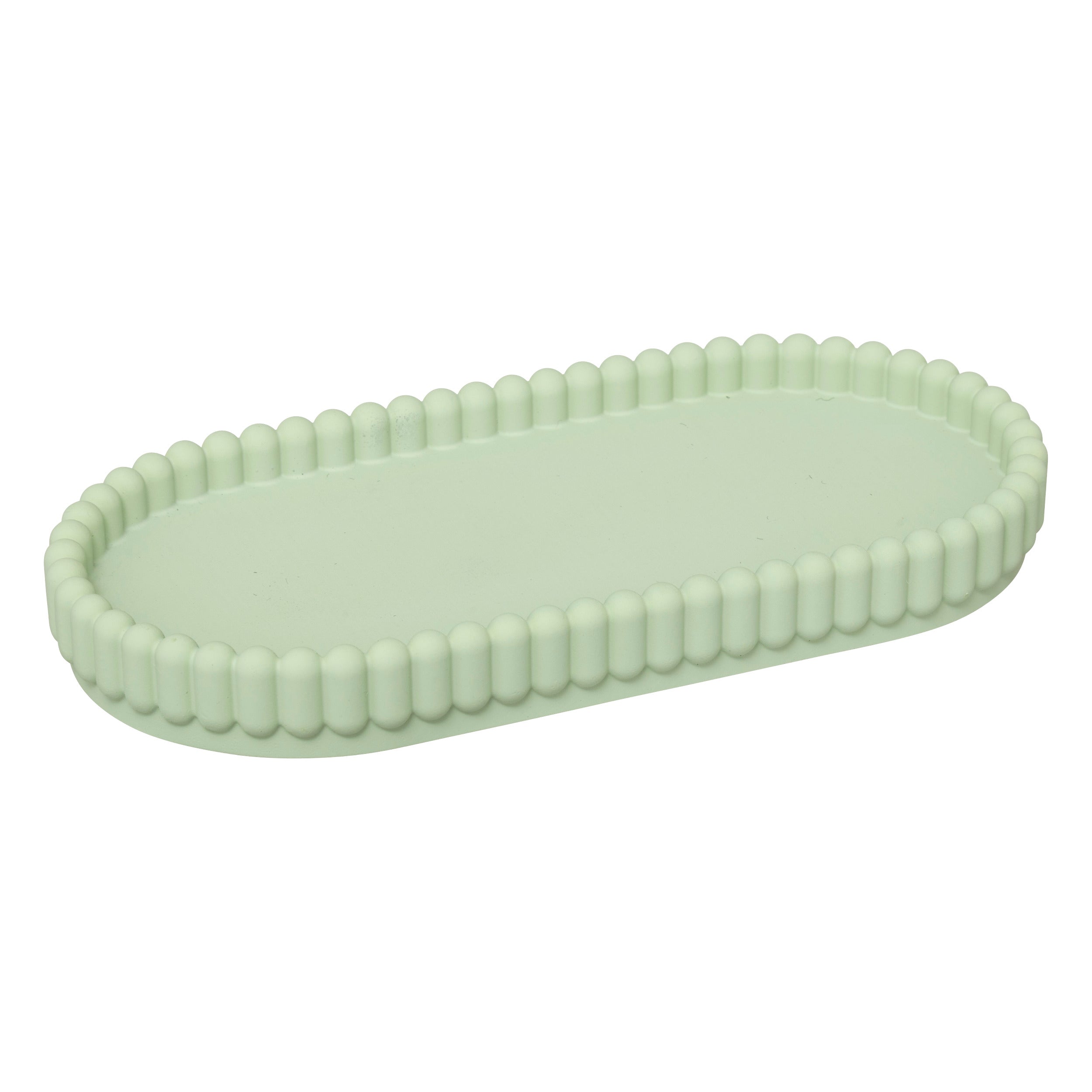 5Five Bonbon Zeepbakje - Geribbeld - 19x9x2cm - Groen