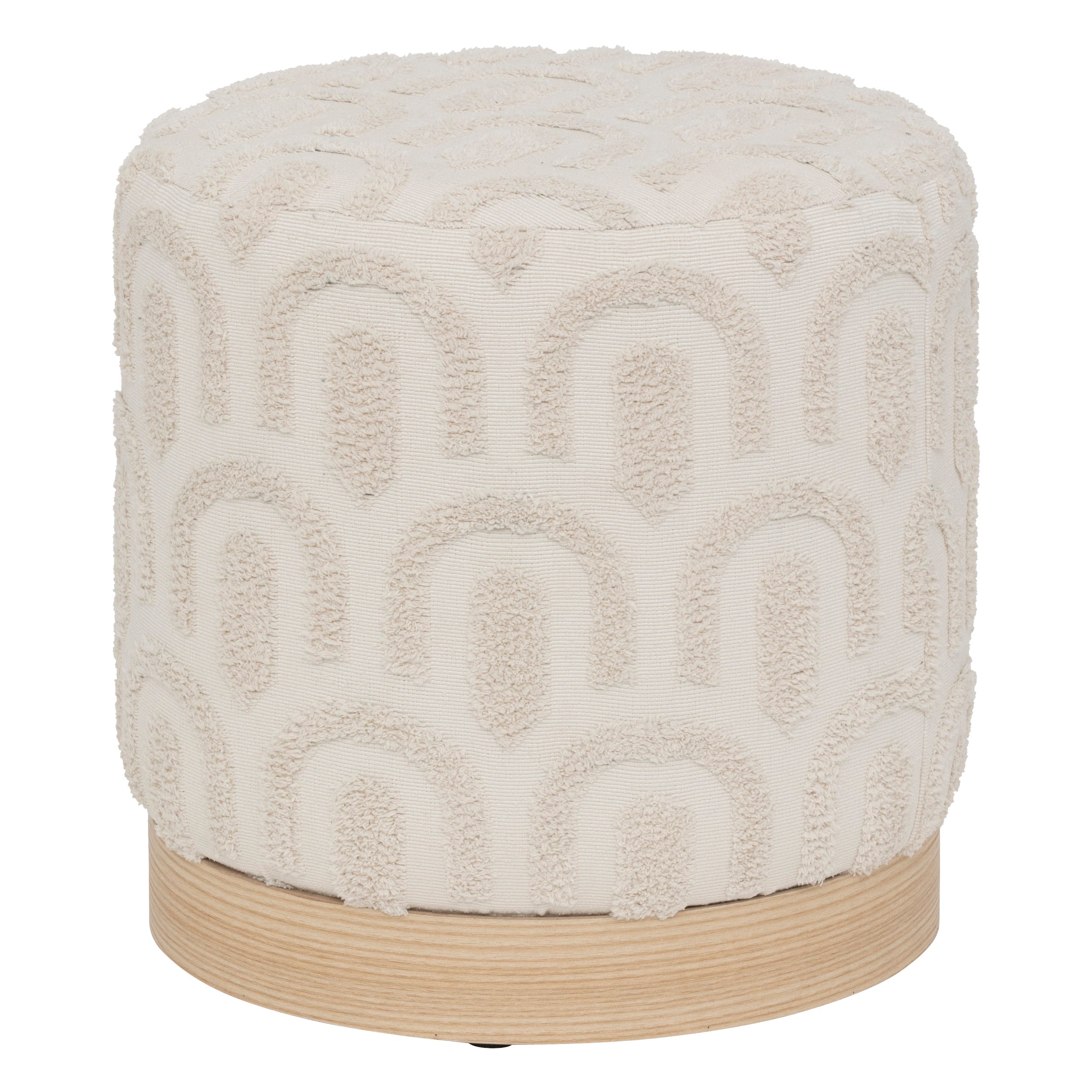 Atmosphera Pouf Léandre velours gris - H35 cm - Repose-pieds
