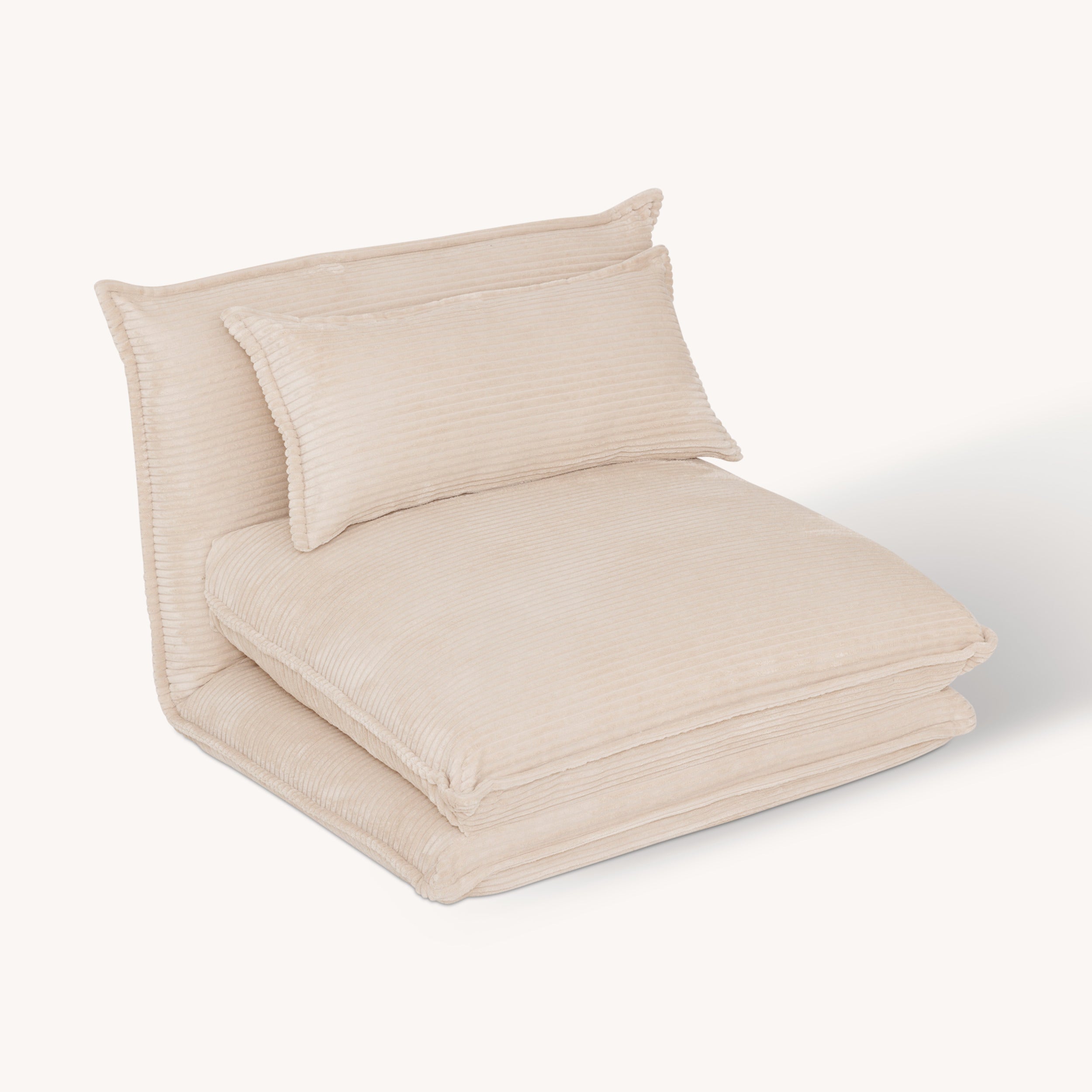 Atmosphera Kids Elois Opvouwbare Haardstoel/Vloermatras - 85x74x59cm - Beige