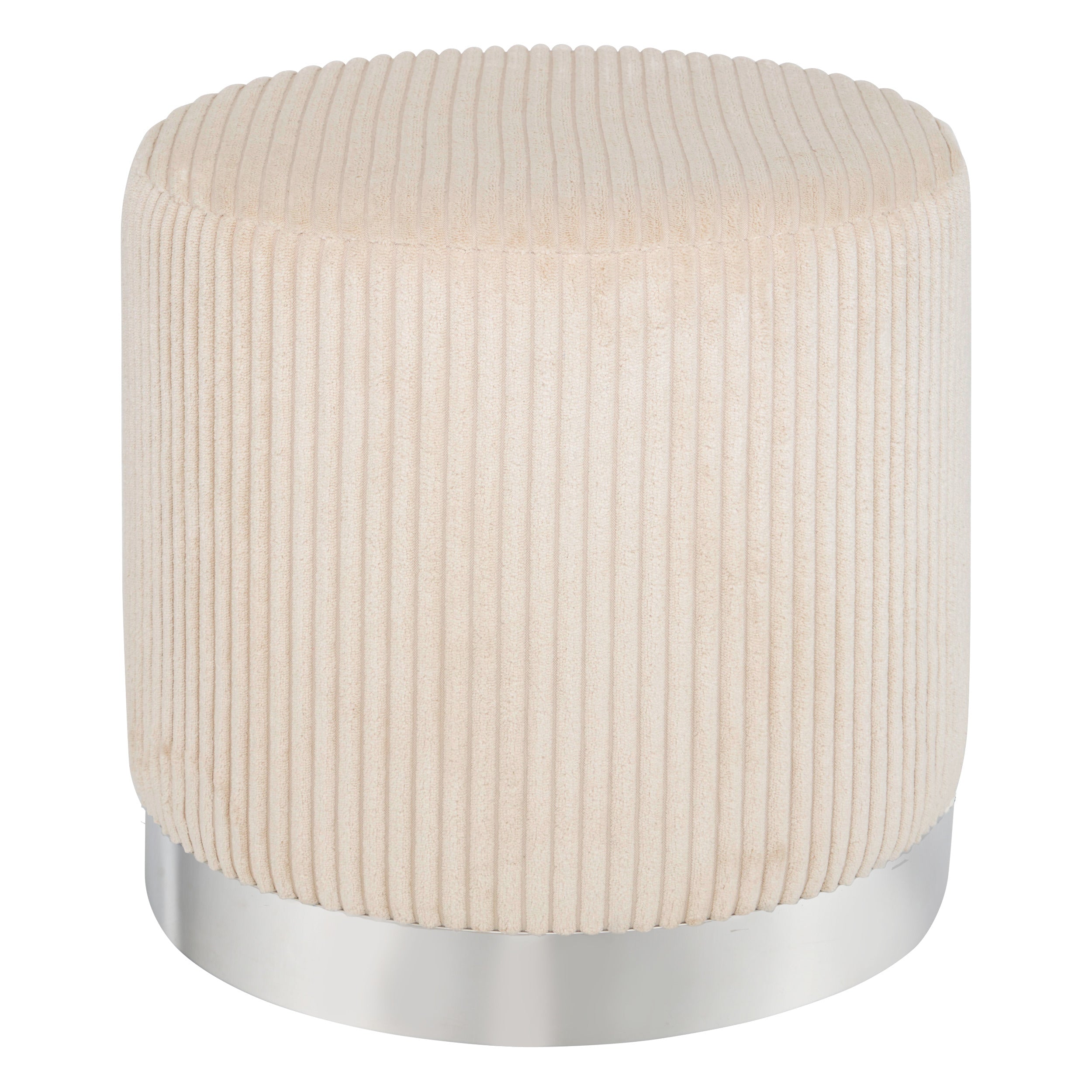 Atmosphera Sevi Pouf - Bouclé - White