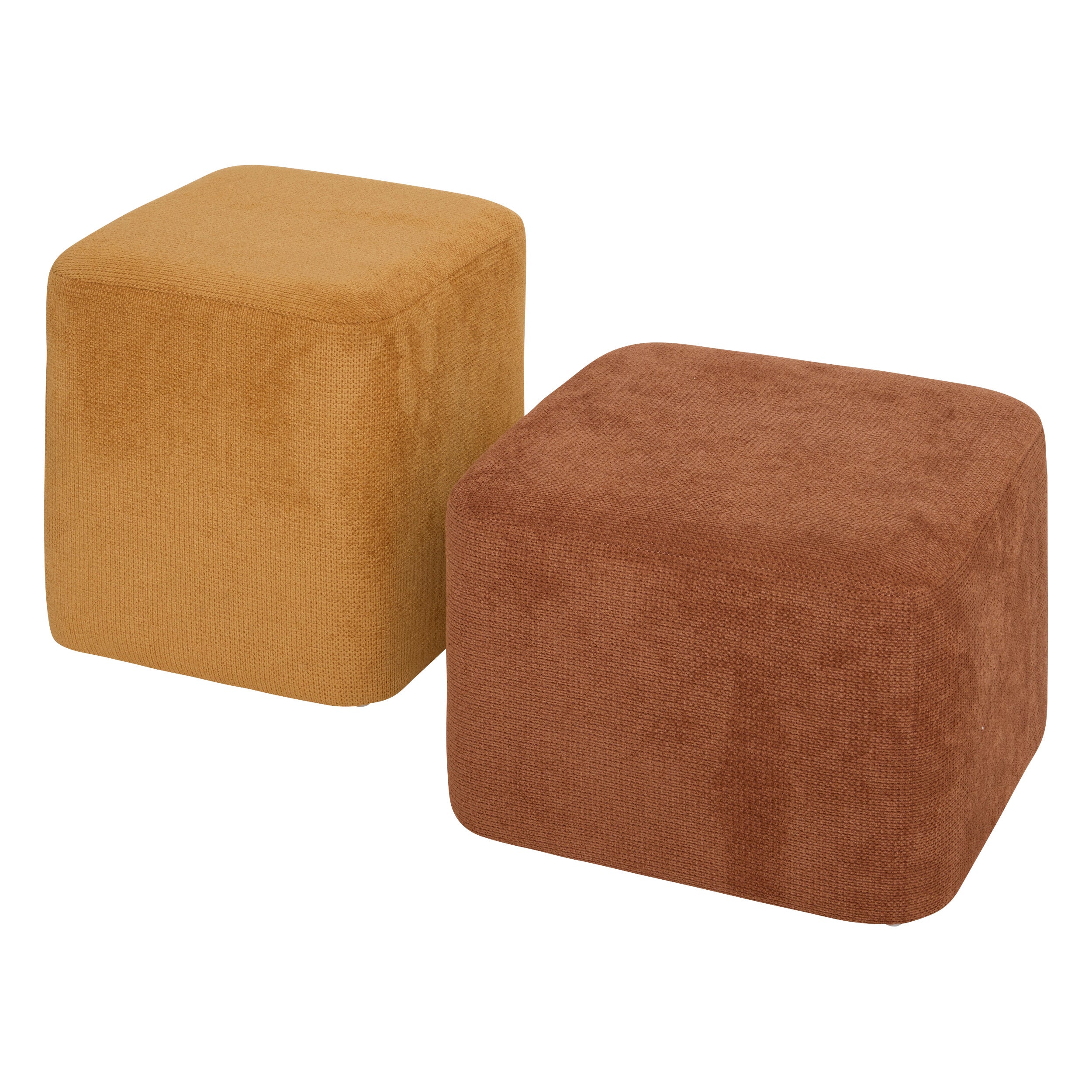 Atmosphera Poef 2 -in -1 - 41x30x41cm - Amber/Oker