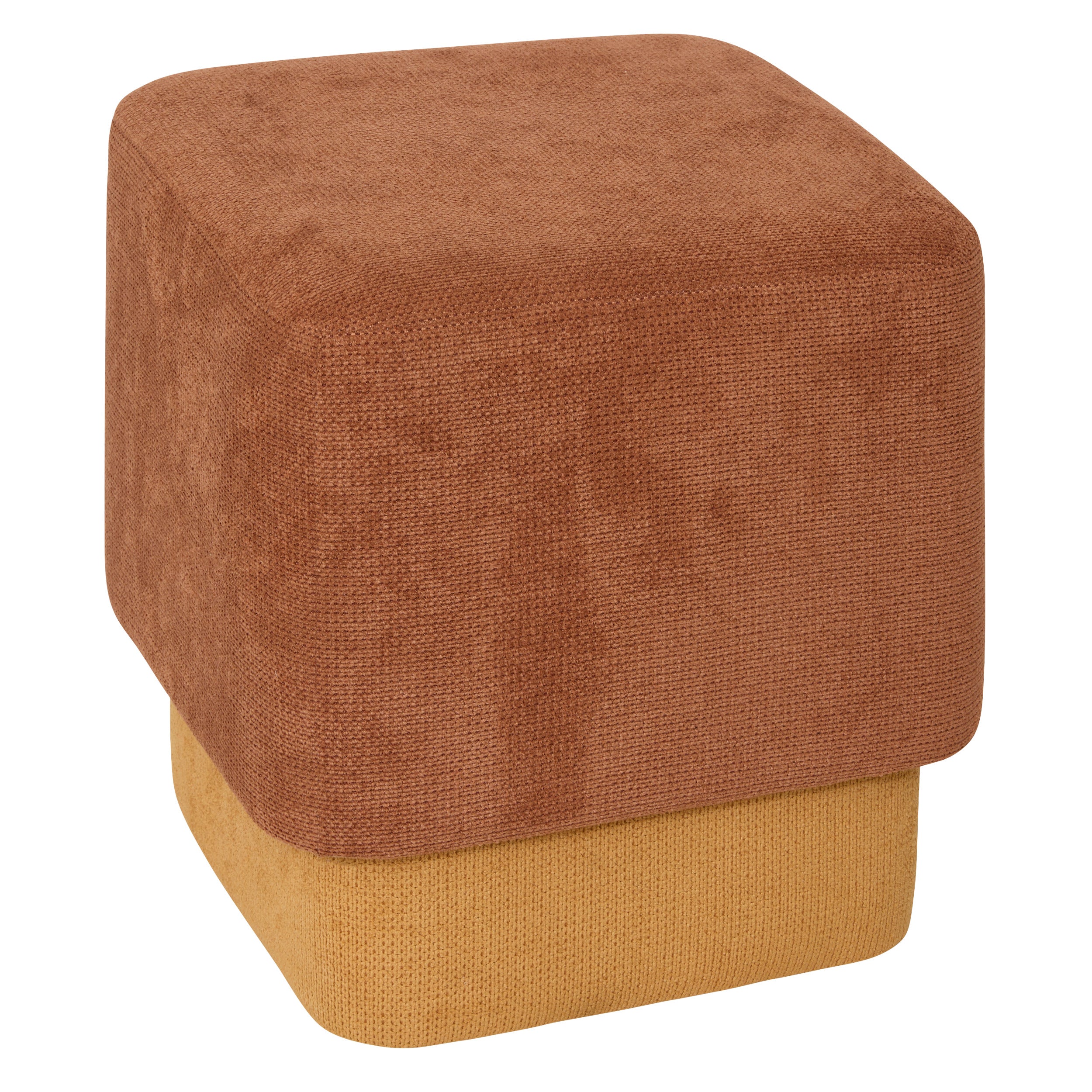 Atmosphera Poef 2 -in -1 - 41x30x41cm - Amber/Oker