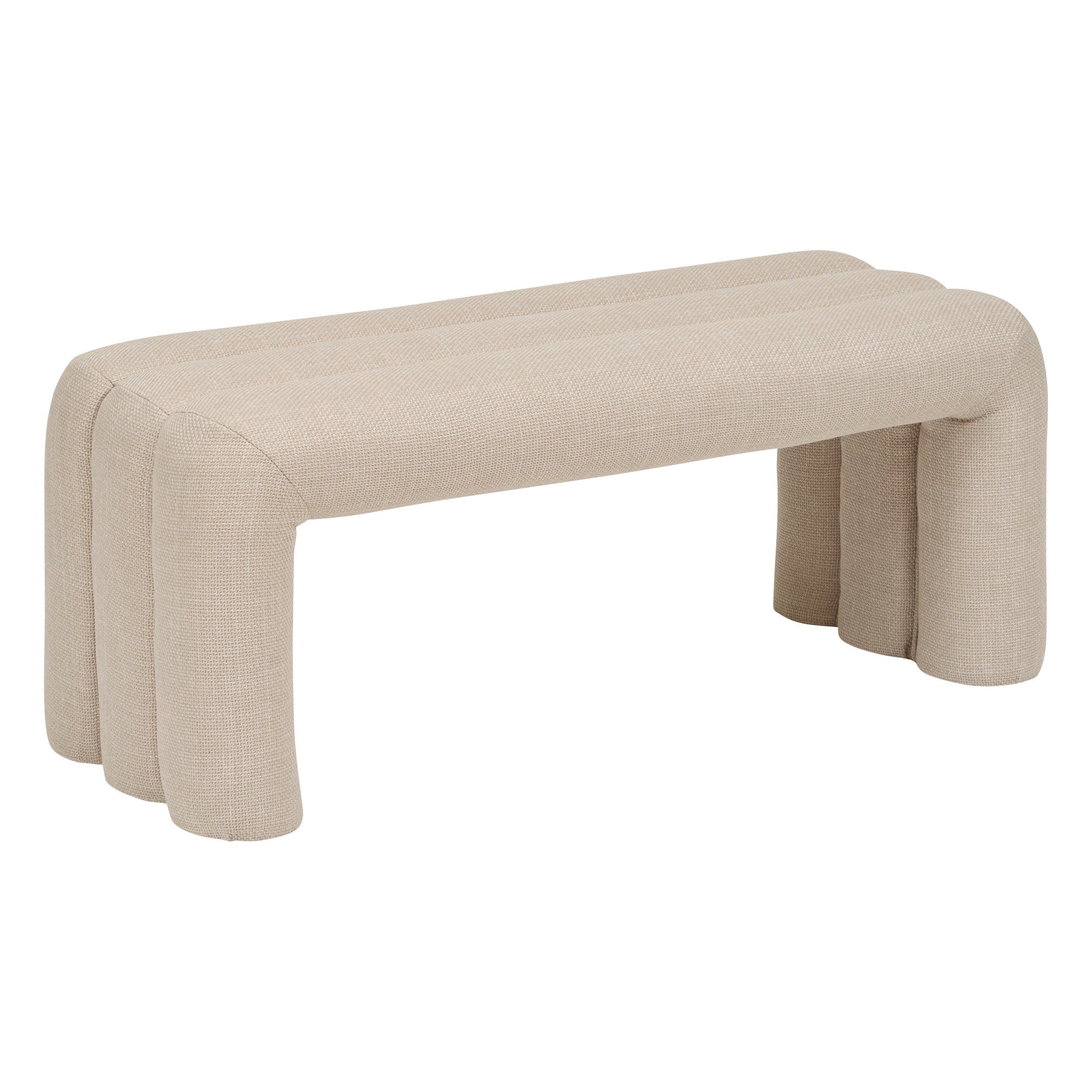 Atmosphäre natürlicher Holzbank - 95x36x45 cm - Beige