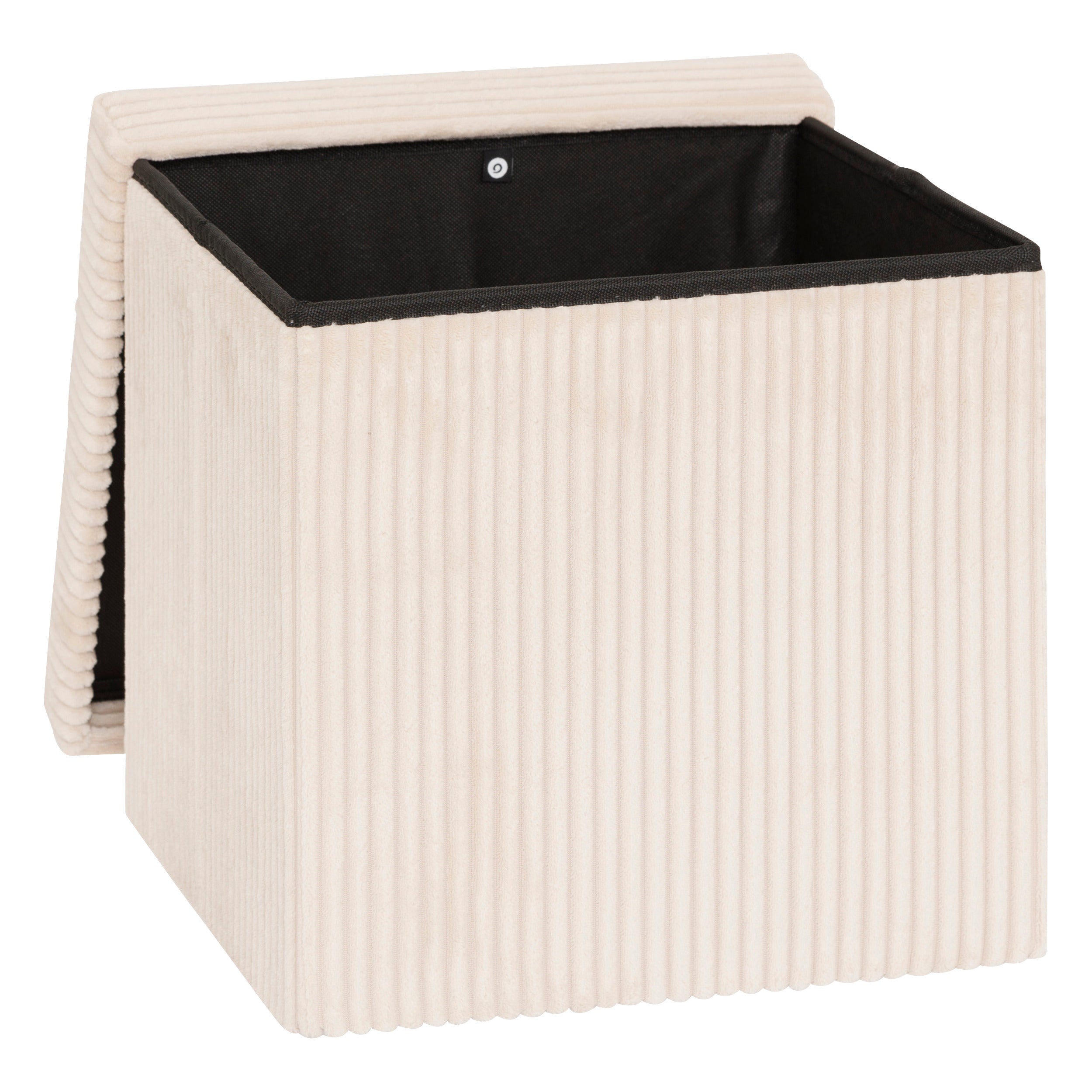 Atmosphera Pouf Mémo velours 40x39x38cm - Pliable - Ocre
