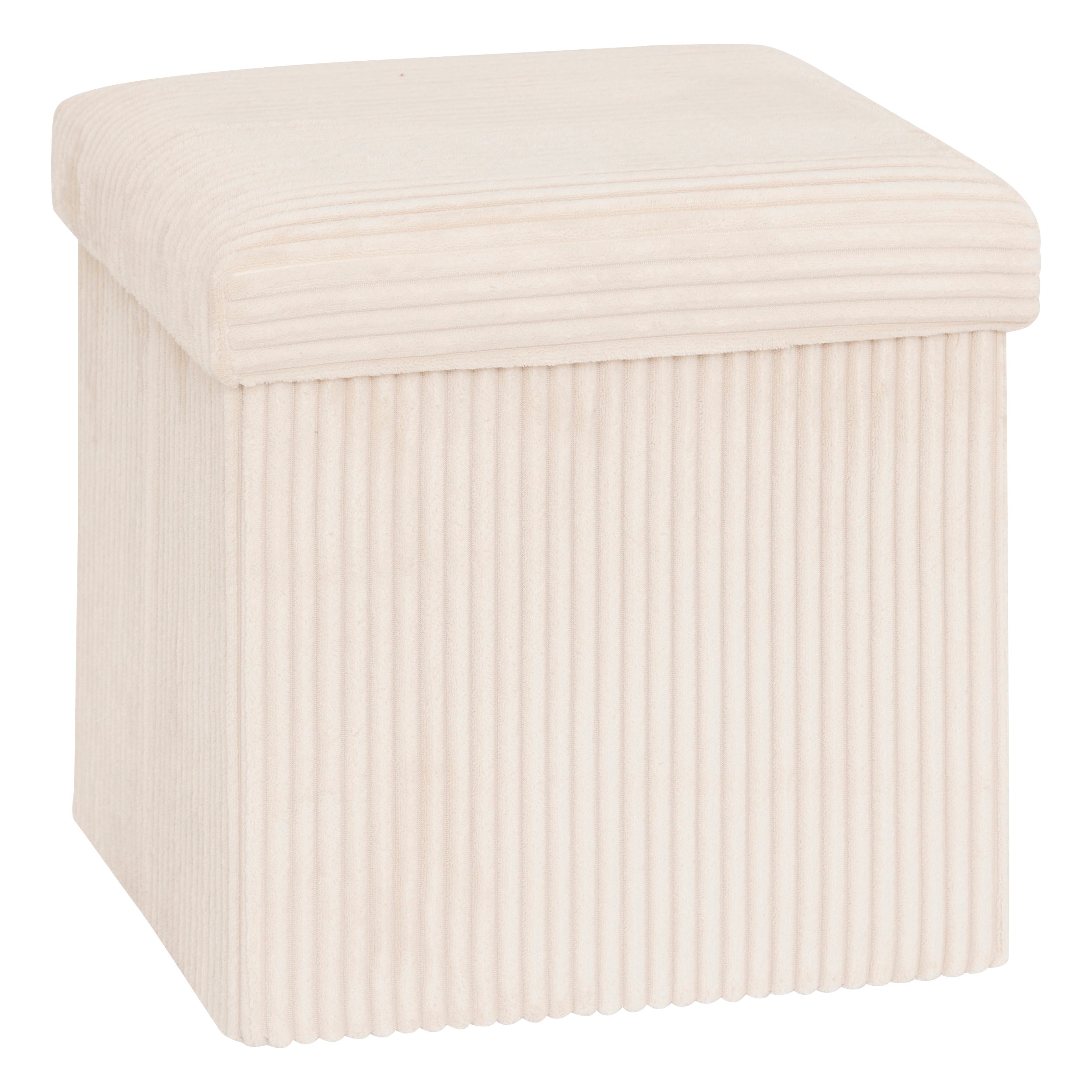 Atmosphera Pouf Mémo velours 40x39x38cm - Pliable - Ocre