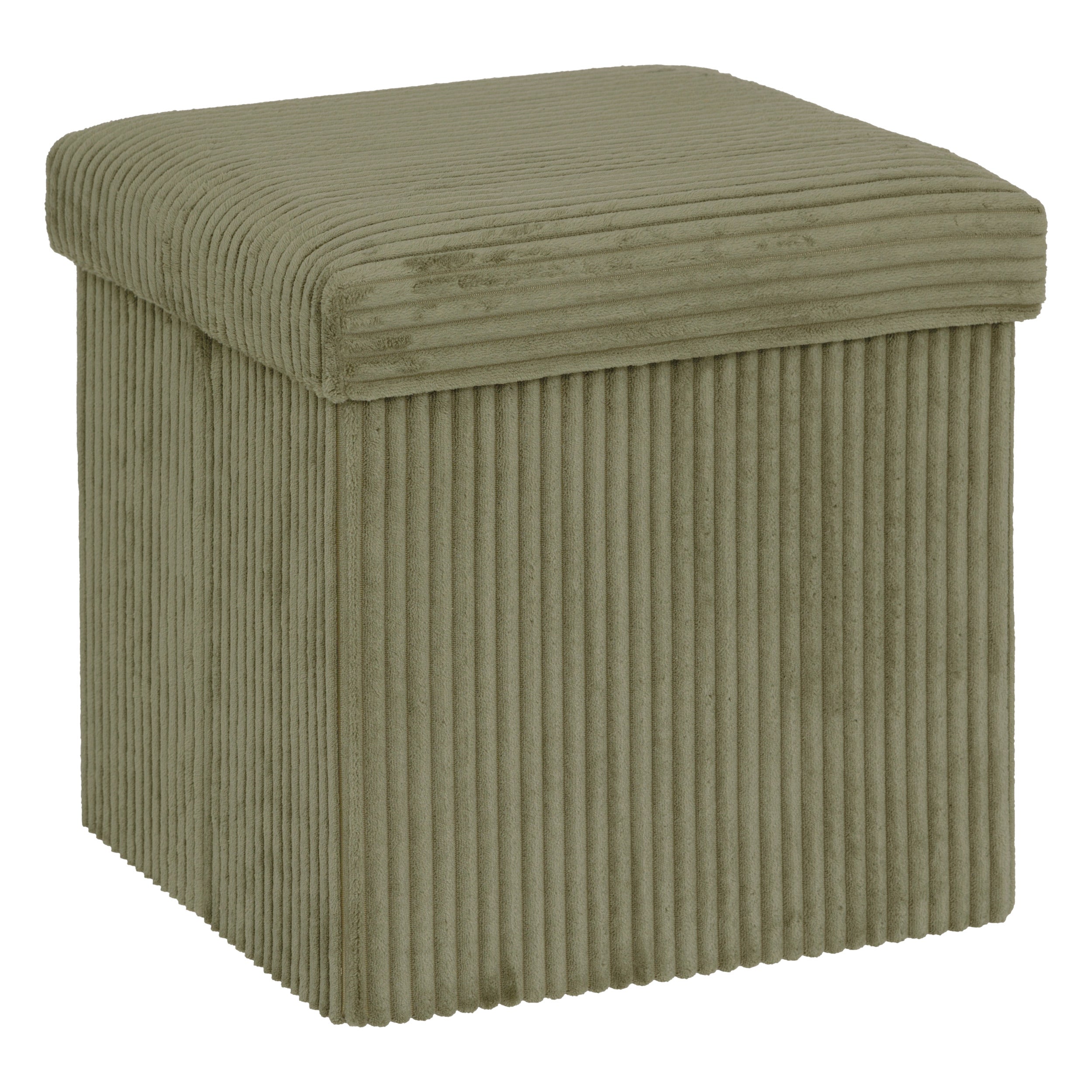 Atmosphera Pouf Mémo velours 40x39x38cm - Pliable - Ocre