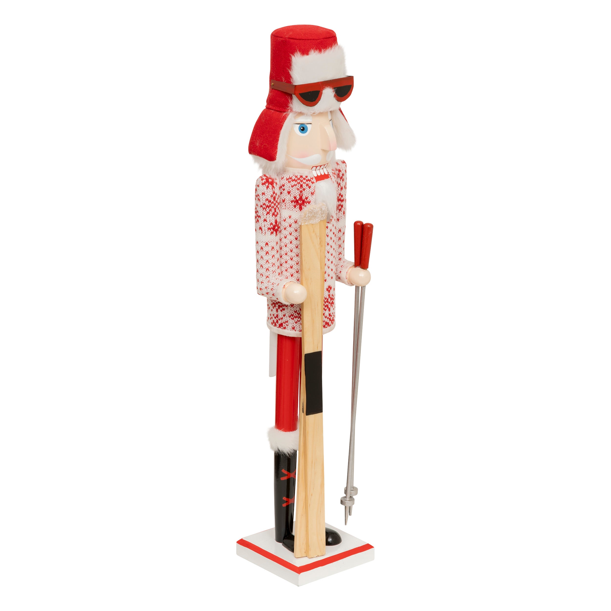 Fééric Lights and Christmas Kerstdecoratie Skiër Notenkraker - H60cm - Beeld - Kerstmis - 1 stuk