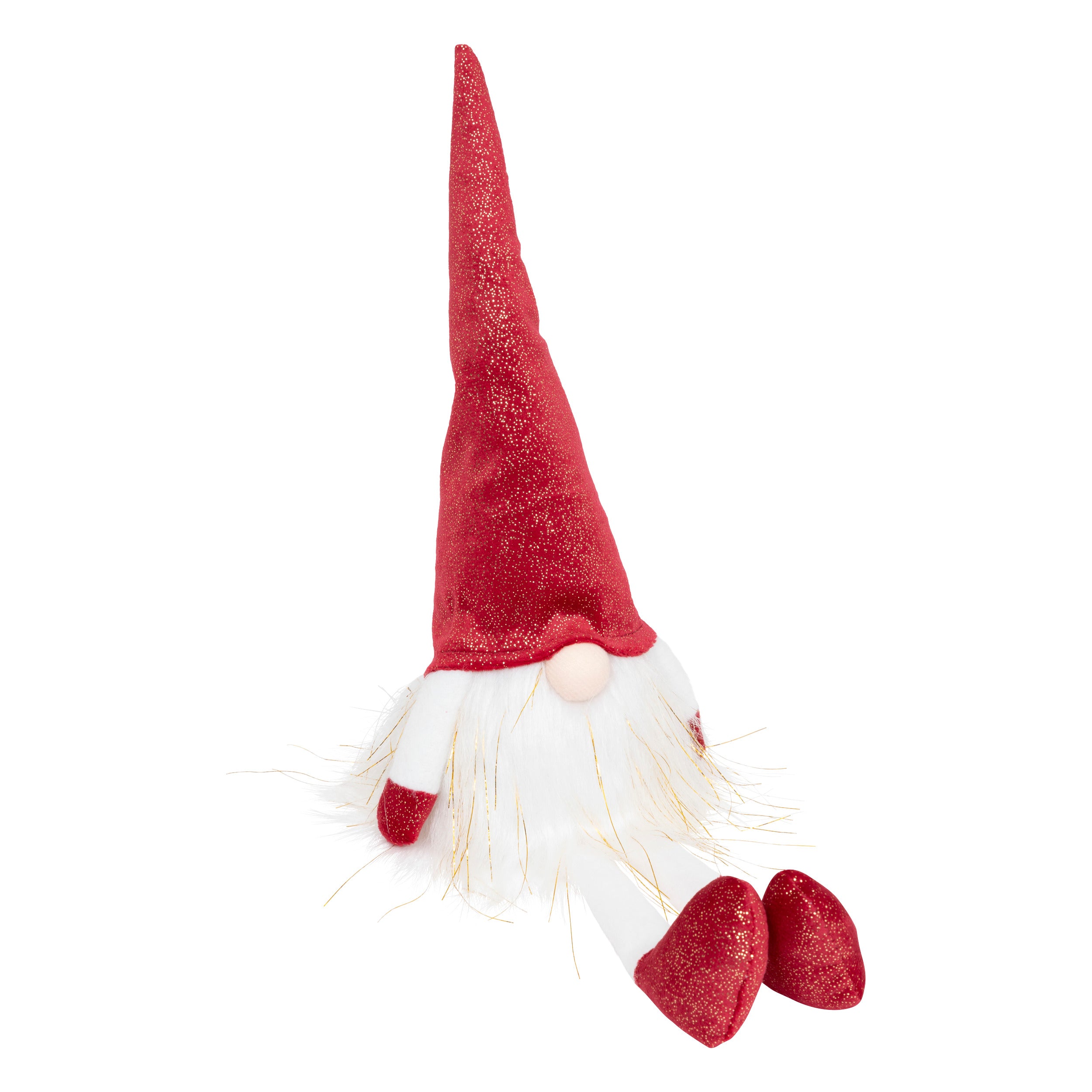 Fééric Lights and Christmas Kerst Verlichte Kabouter Zittend - 14x10x44cm - Rood
