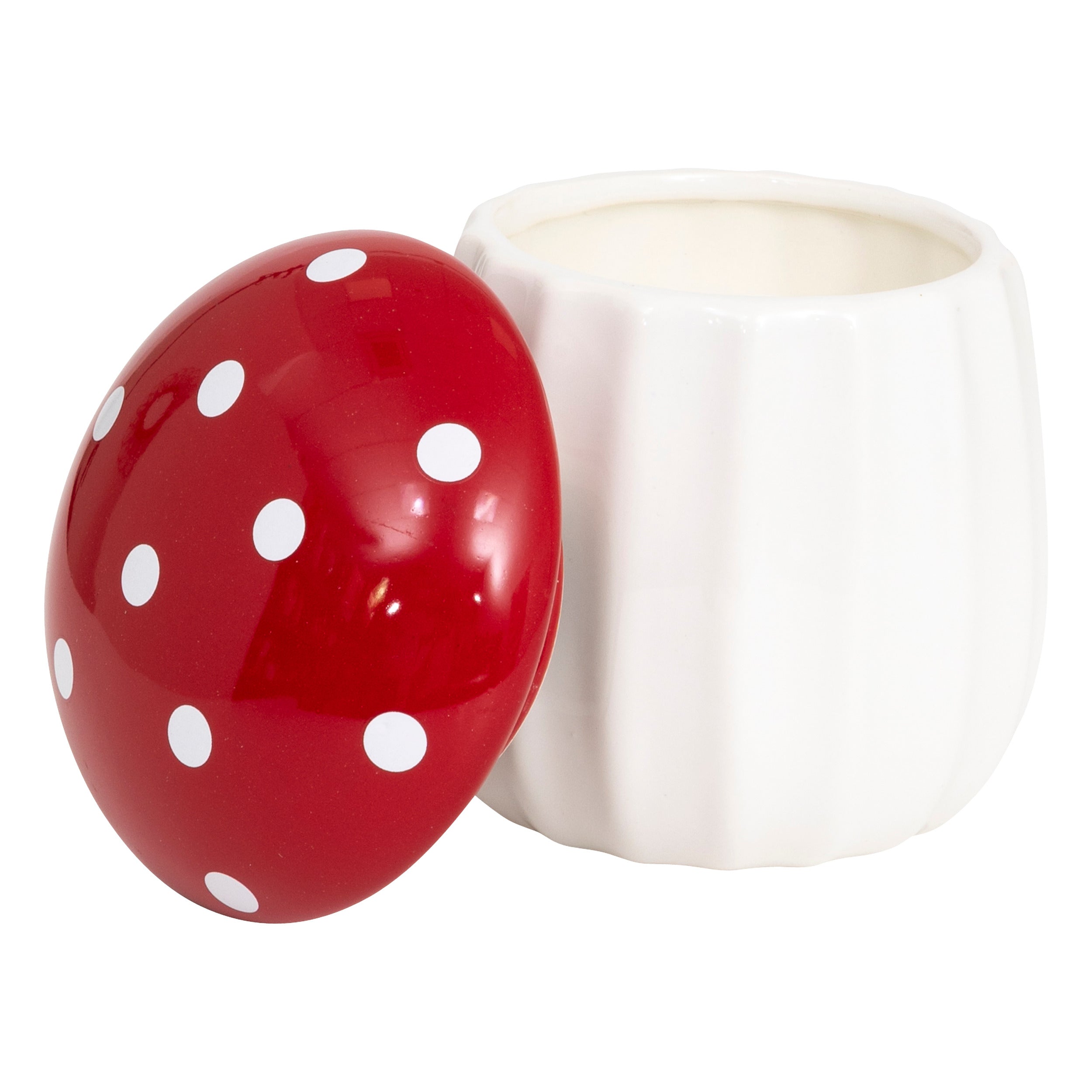 Fééric Lights and Christmas Geparfumeerde Kaars Paddenstoel - Ø10xH12cm - Rood/Wit