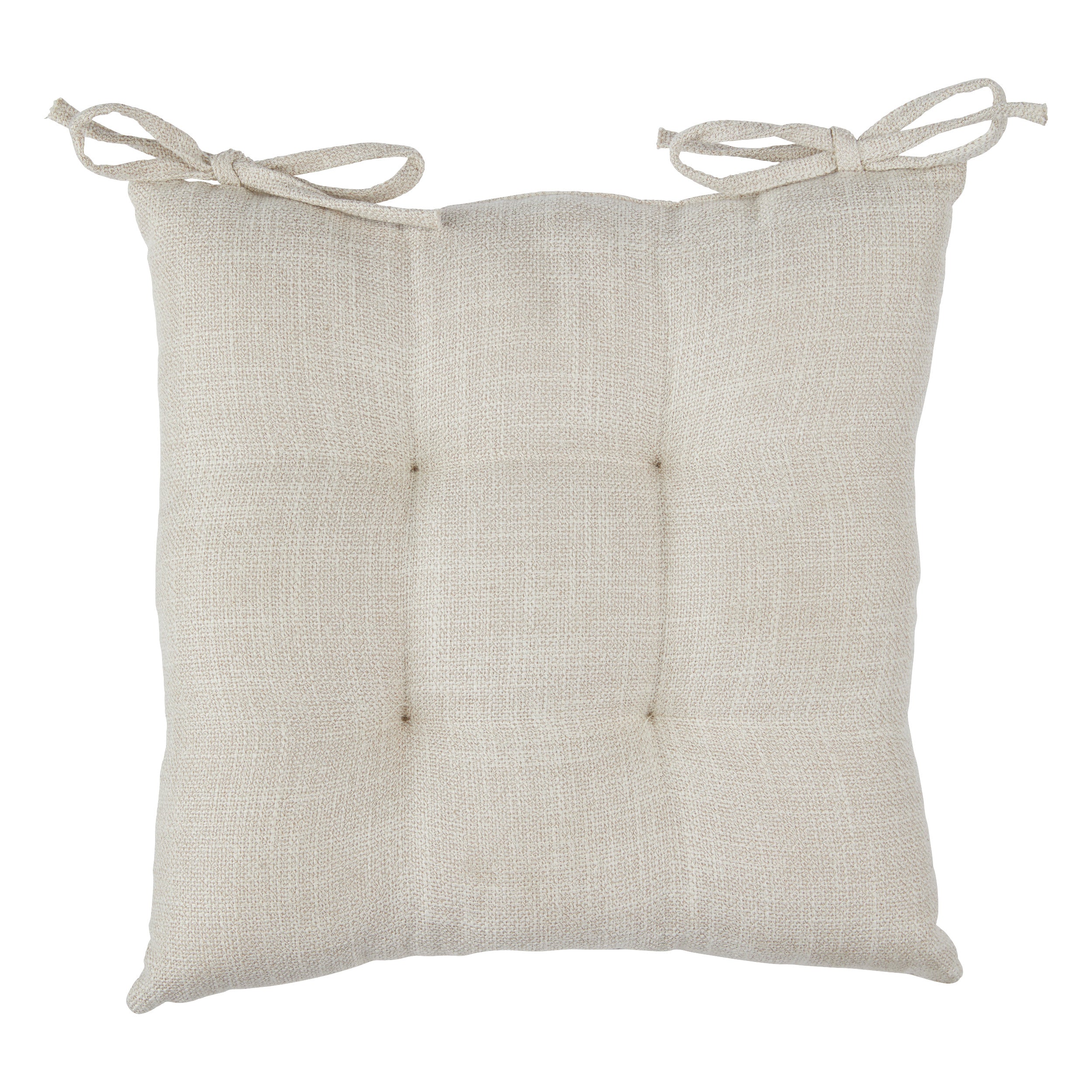 Atmosphera Coussin de chaise Loria 38 x 38 cm - Avec 2 rubans - 100% coton - Vert céladon