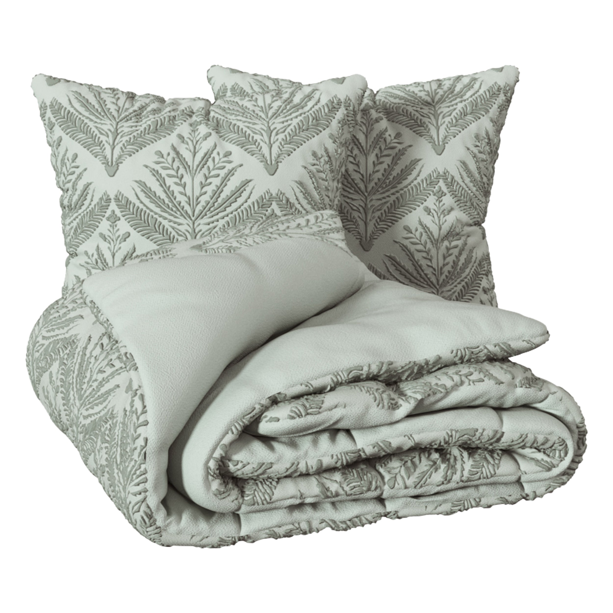Atmosphera Dekbedovertrek set met 2 kussenslopen 240x220cm - Celadongroen