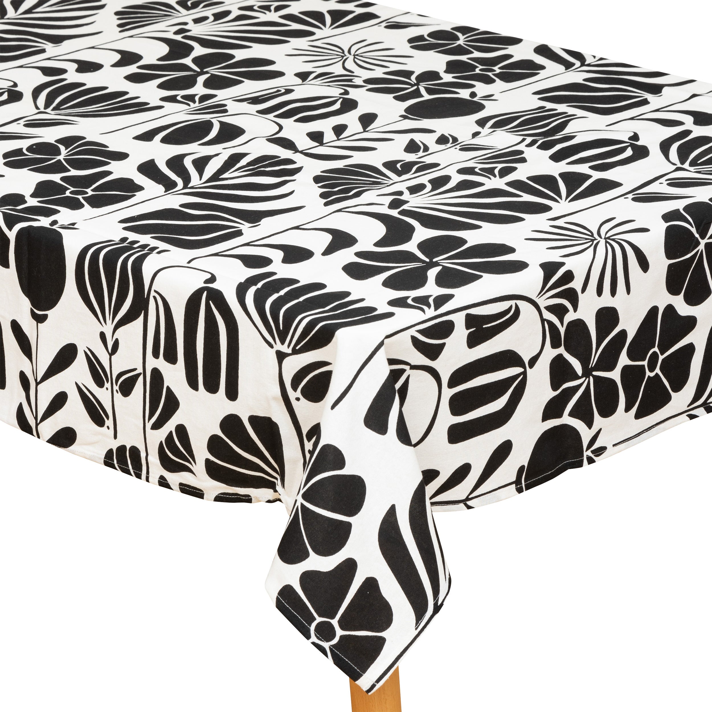 Atmosphera Twisted Lime Tafelkleed katoen - 150x250cm - Zwart/Wit