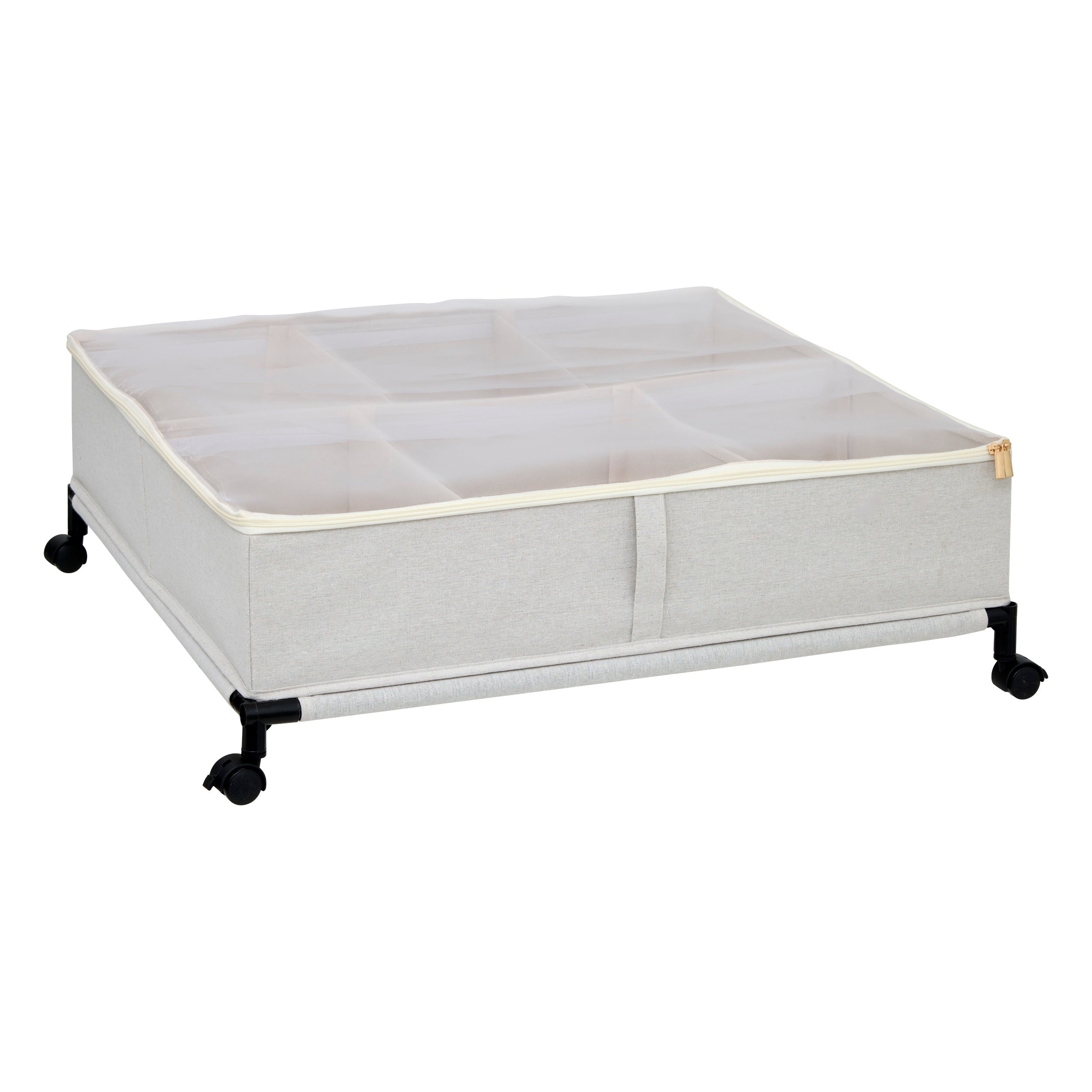 5Five Dressy Kledingopberger voor onder bed met wieltjes - 66x60x22cm - Beige