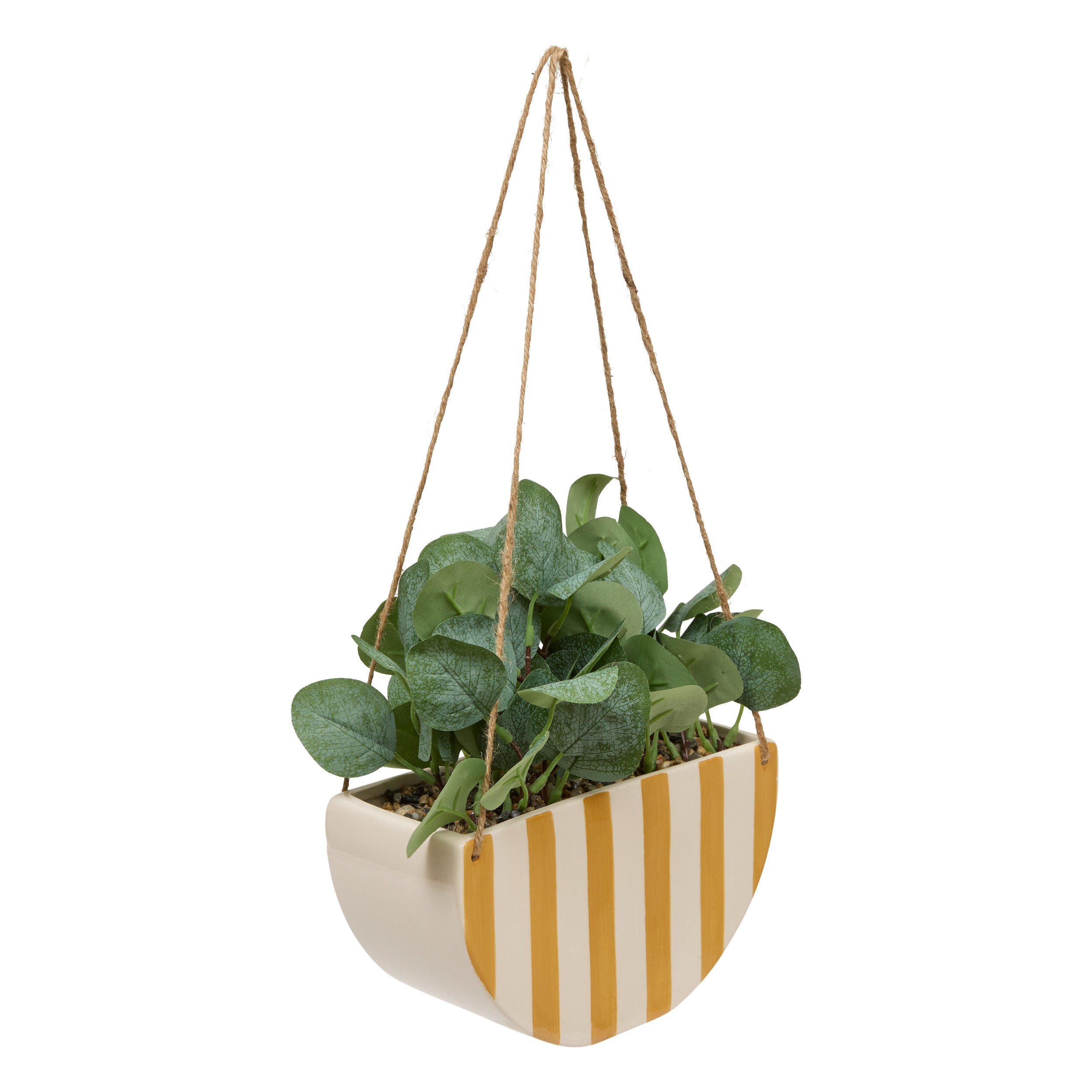 Atmosphère plante artificielle plante suspendue avec pot - 16x16x31cm - noir / vert